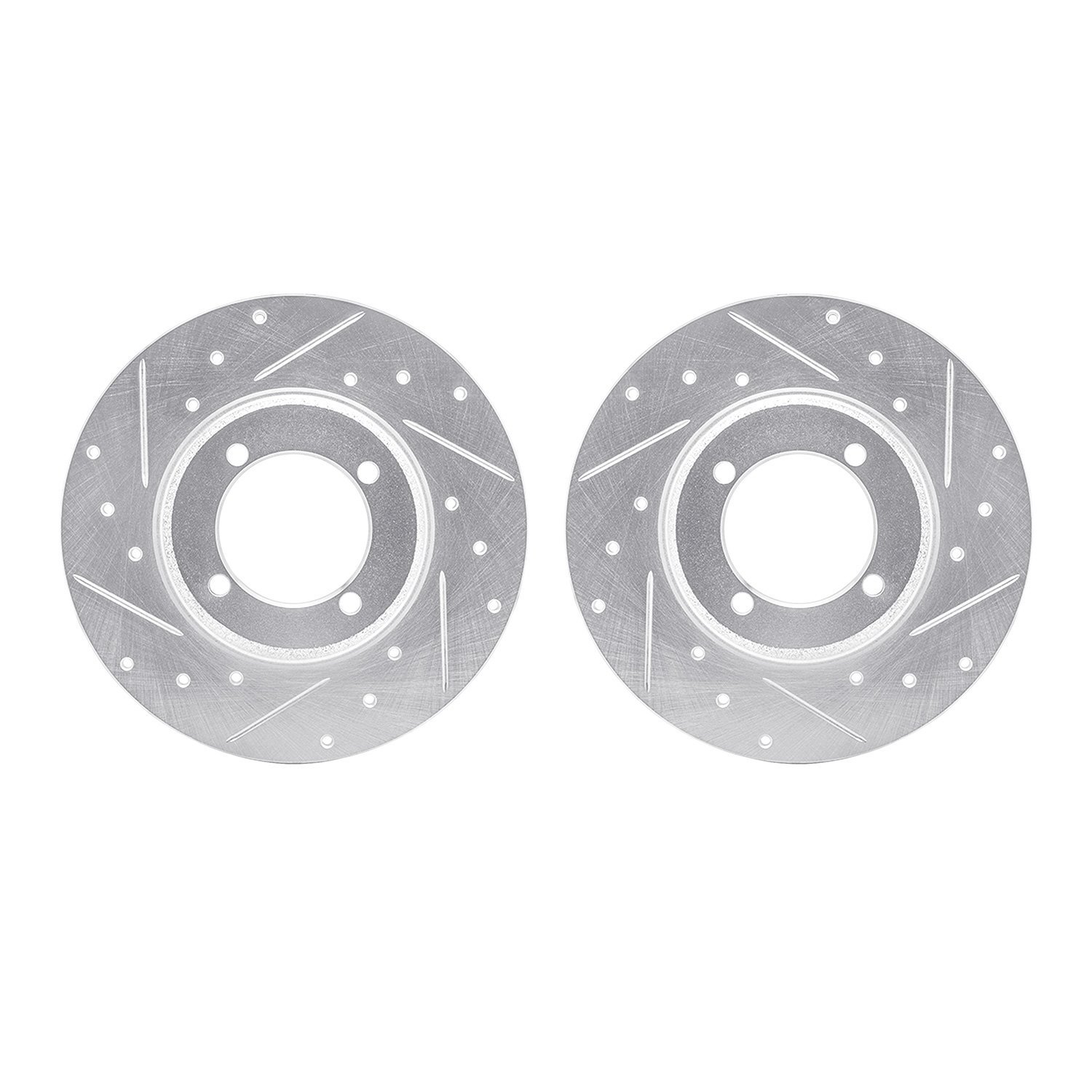 7002-40034 Drilled/Slotted Brake Rotors [Silver], 1978-1983 Mopar, Position: Front