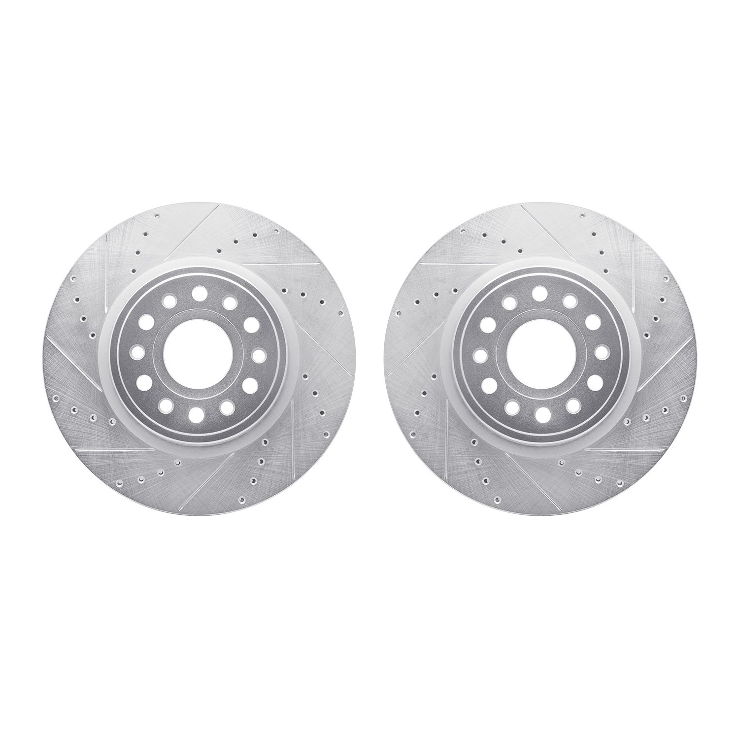 7002-40062 Drilled/Slotted Brake Rotors [Silver], Fits Select Mopar, Position: Front