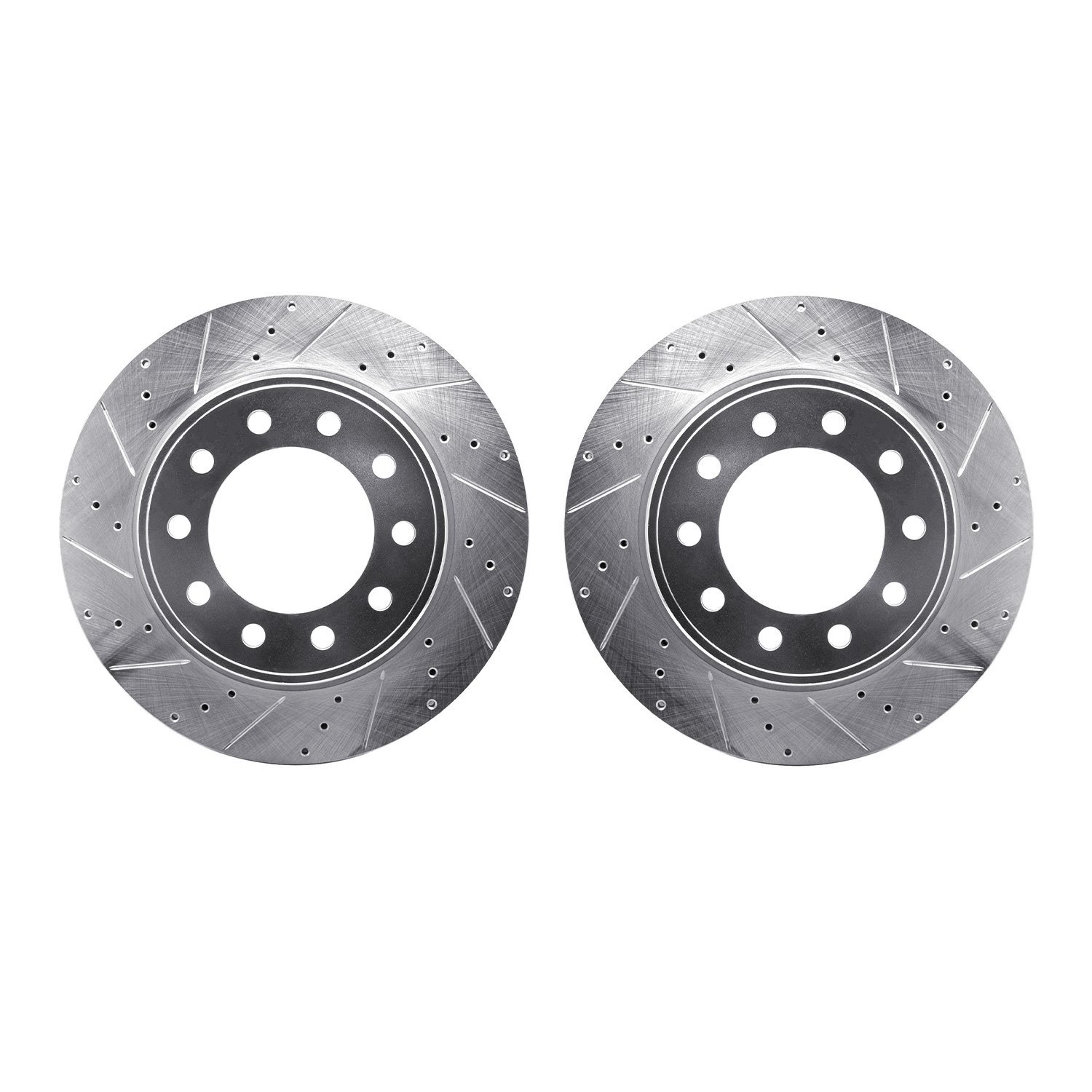 Drilled/Slotted Brake Rotors [Silver], 2008-2021 Multiple