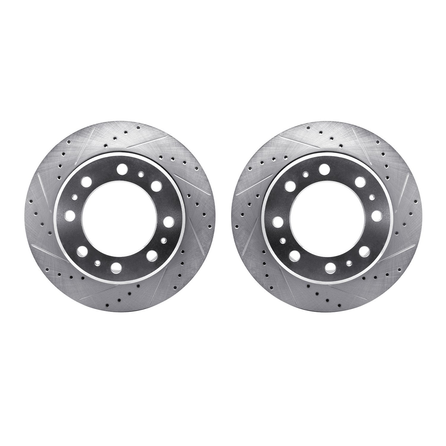 7002-40099 Drilled/Slotted Brake Rotors [Silver], Fits Select Mopar, Position: Rear