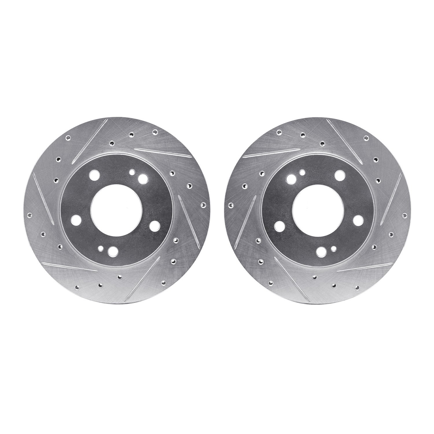 7002-41001 Drilled/Slotted Brake Rotors [Silver], 1998-1998 Mopar, Position: Front