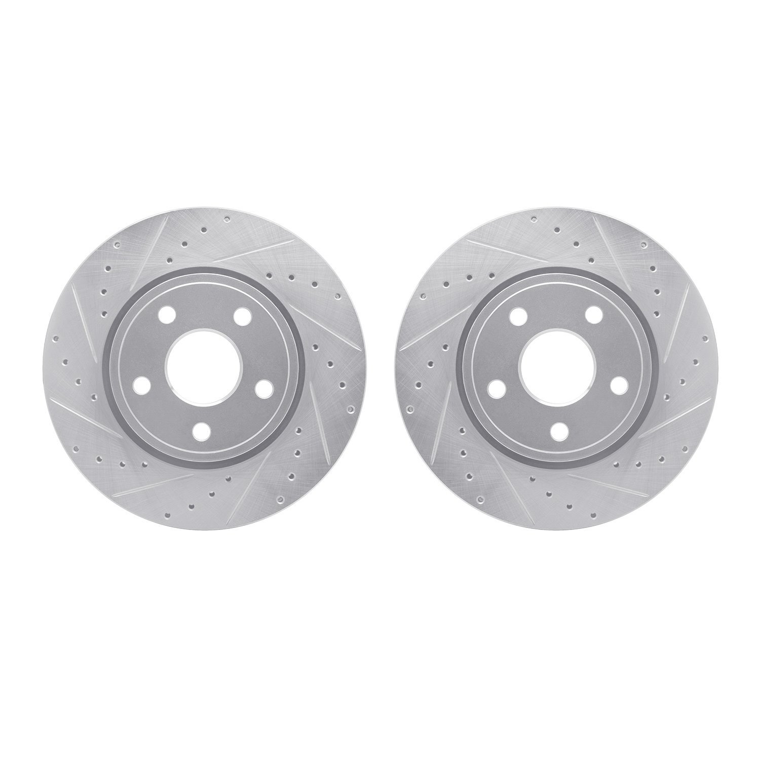 Drilled/Slotted Brake Rotors [Silver], Fits Select Mopar