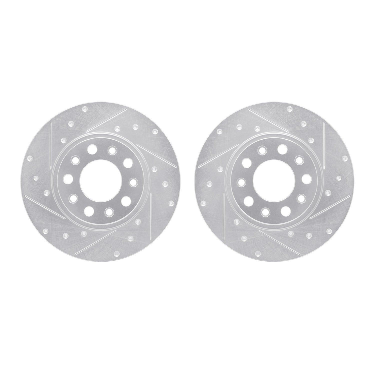 7002-42024 Drilled/Slotted Brake Rotors [Silver], Fits Select Mopar, Position: Rear