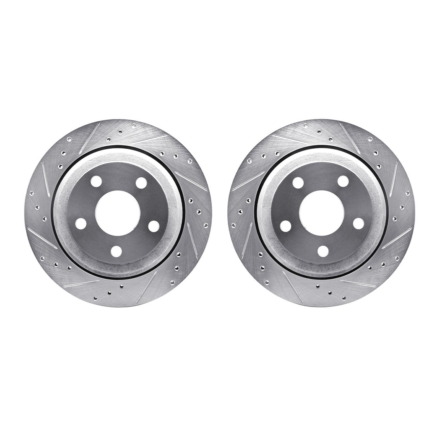 7002-42025 Drilled/Slotted Brake Rotors [Silver], Fits Select Mopar, Position: Rear
