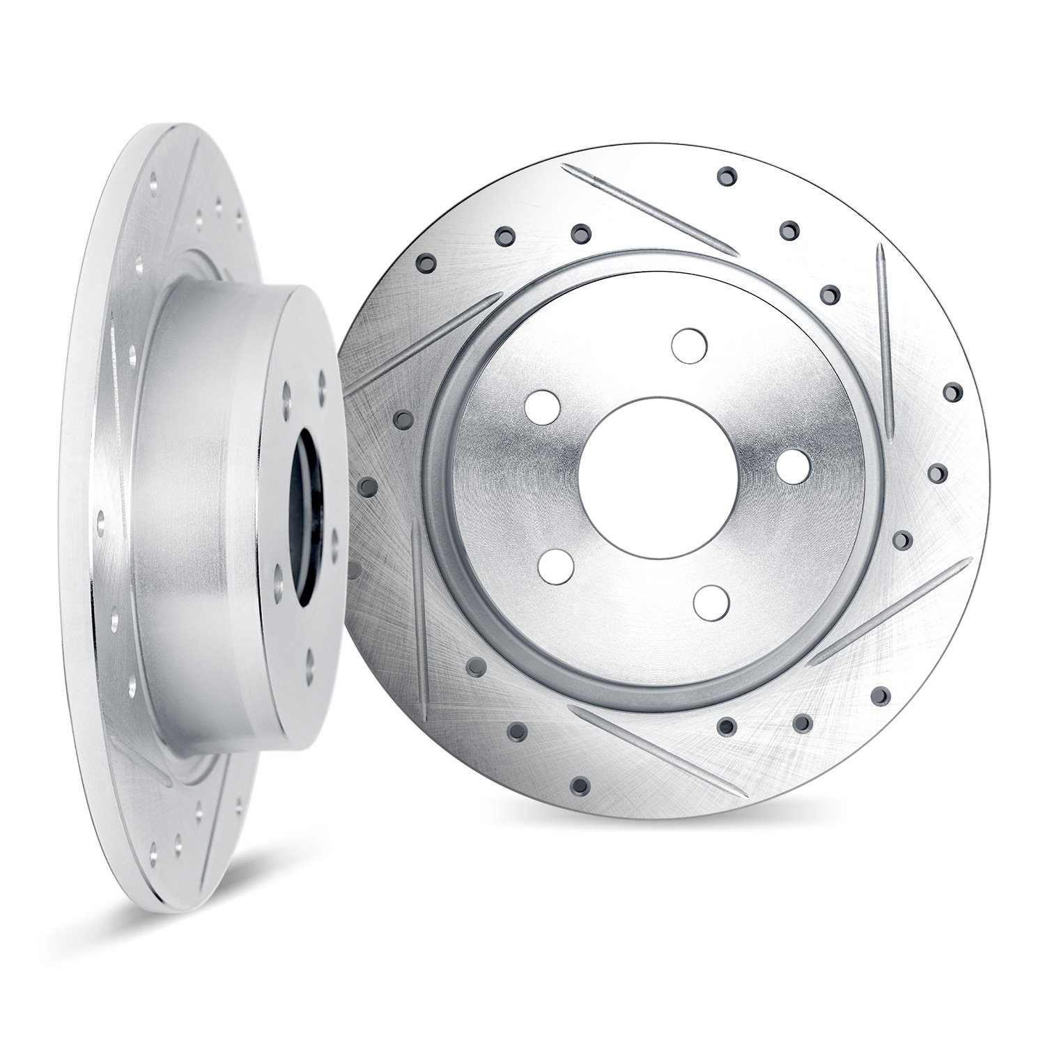 7002-42026 Drilled/Slotted Brake Rotors [Silver], Fits Select Mopar, Position: Rear