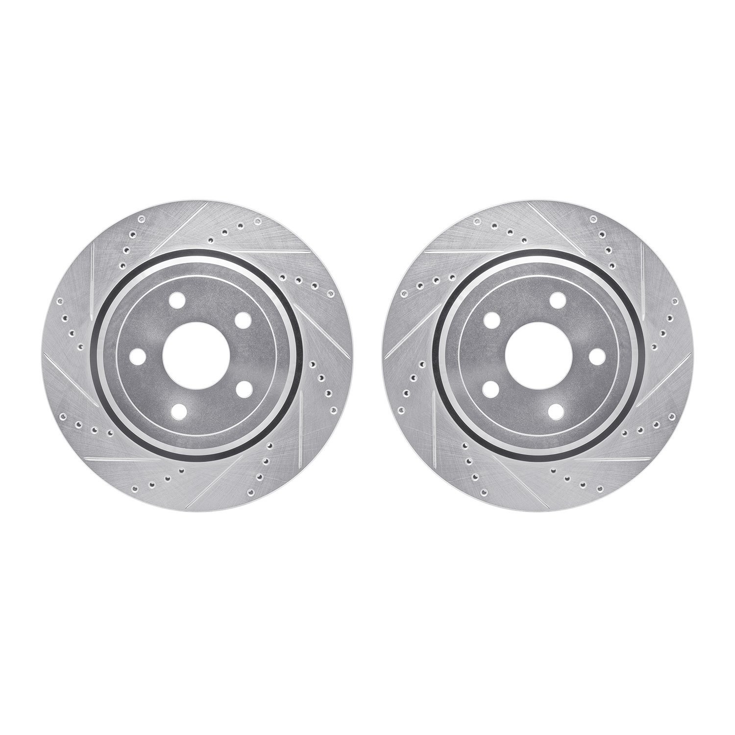 7002-42027 Drilled/Slotted Brake Rotors [Silver], Fits Select Mopar, Position: Rear