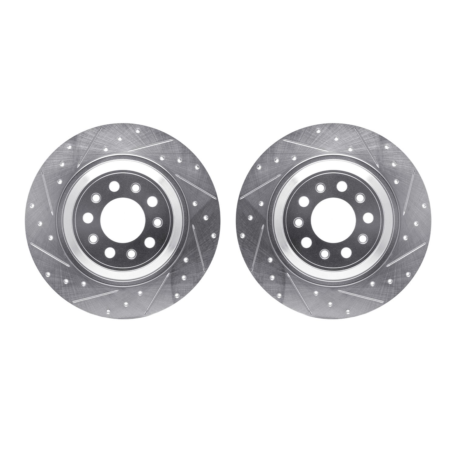 7002-42030 Drilled/Slotted Brake Rotors [Silver], Fits Select Mopar, Position: Rear