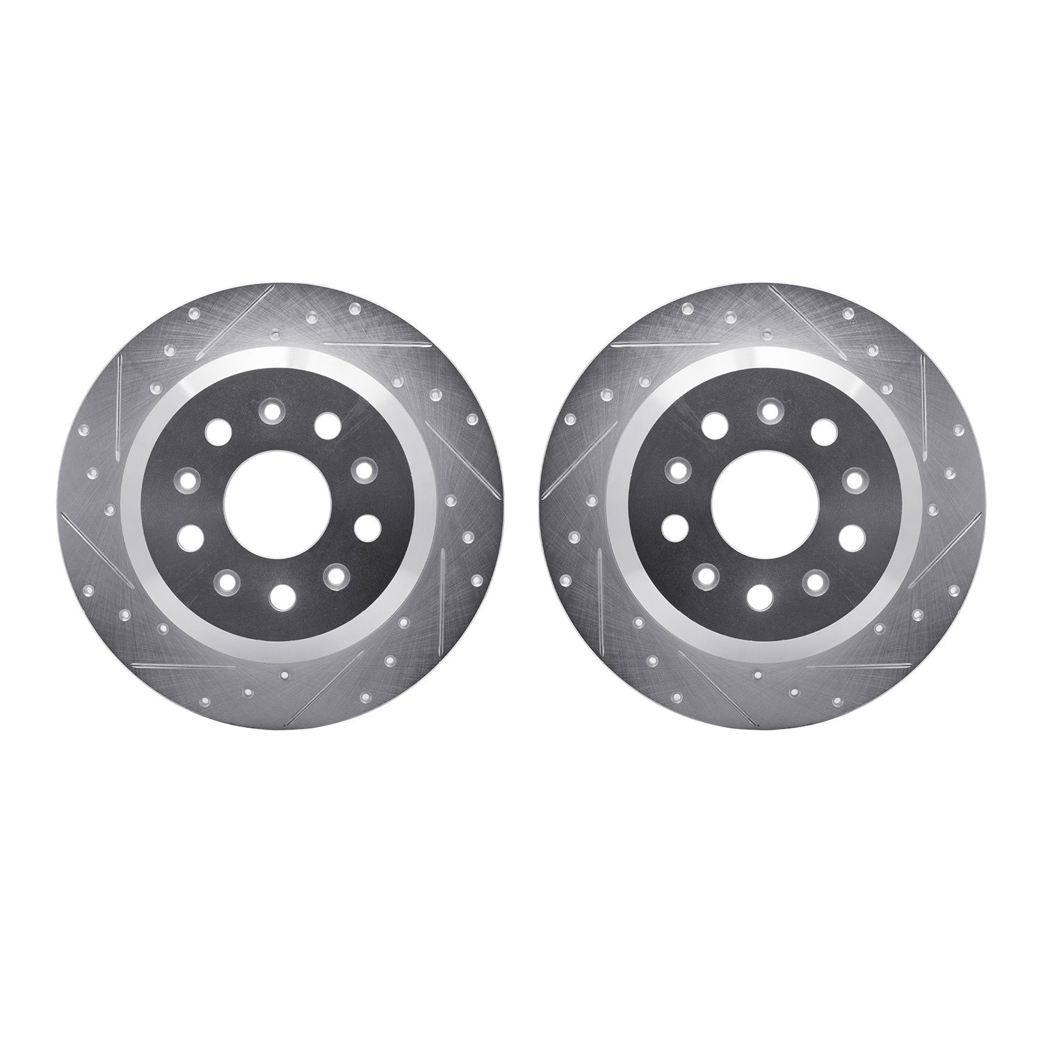 7002-42038 Drilled/Slotted Brake Rotors [Silver], Fits Select Mopar, Position: Rear