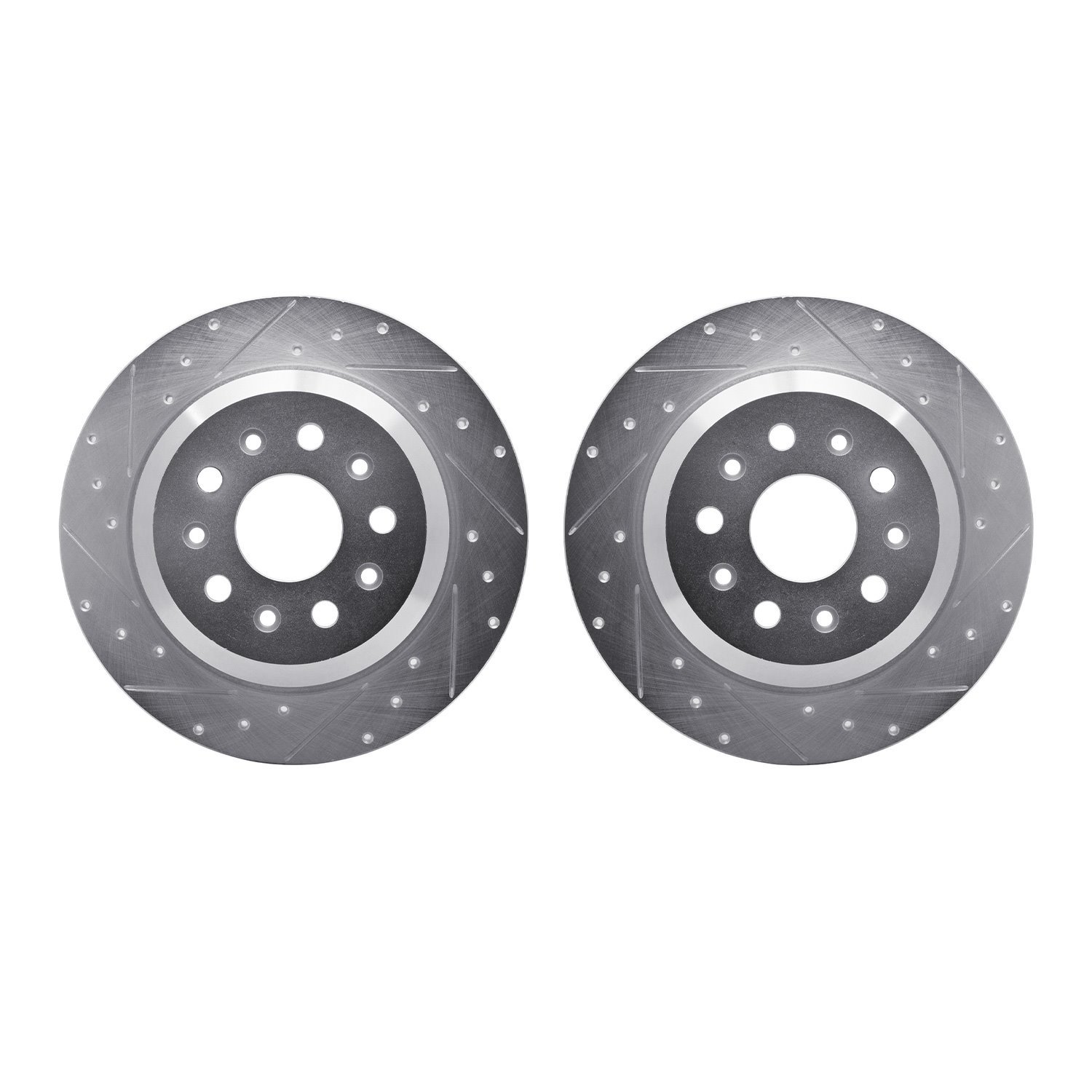 7002-42039 Drilled/Slotted Brake Rotors [Silver], Fits Select Mopar, Position: Rear