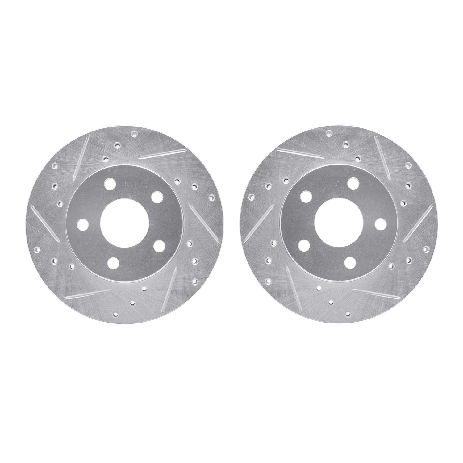 7002-45002 Drilled/Slotted Brake Rotors [Silver], 1980-1989 GM, Position: Front