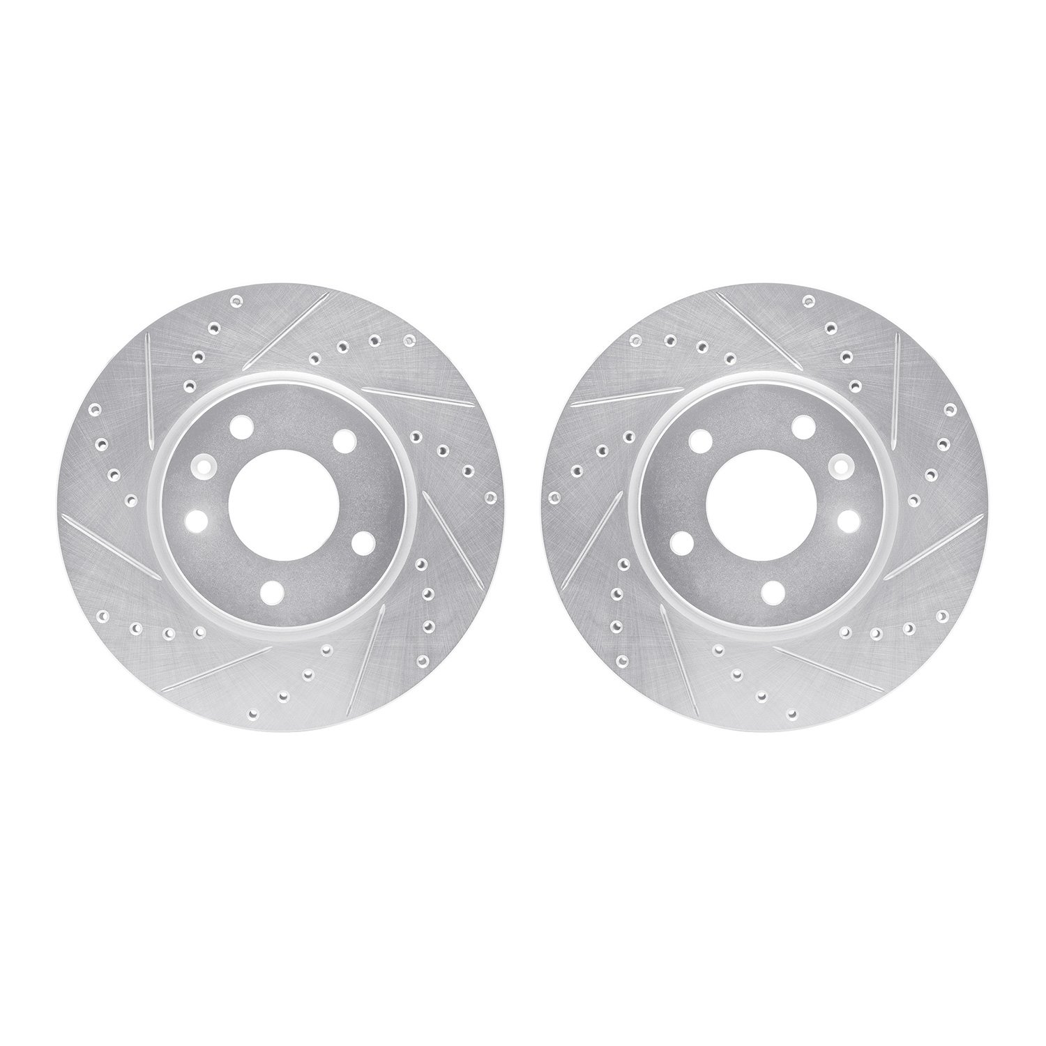 7002-45005 Drilled/Slotted Brake Rotors [Silver], Fits Select GM, Position: Front