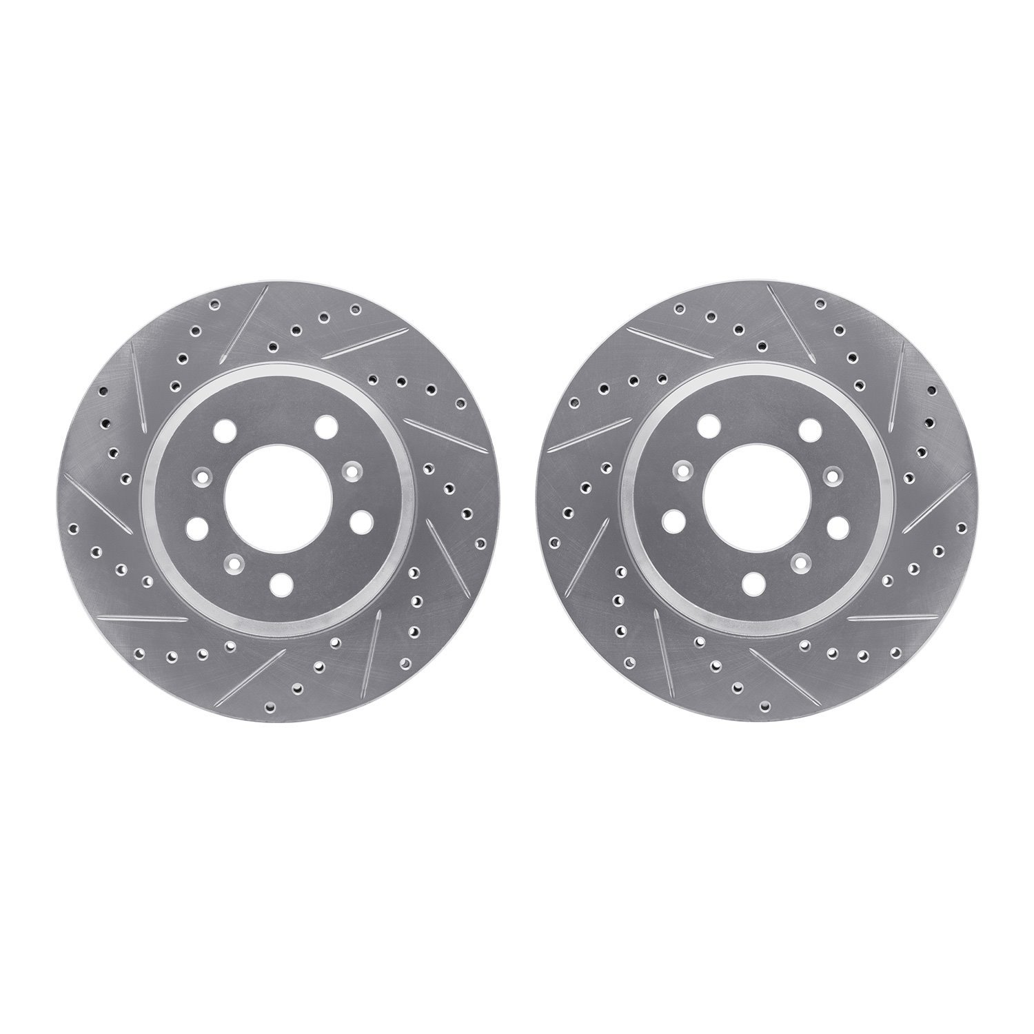 7002-45009 Drilled/Slotted Brake Rotors [Silver], 2006-2016 GM, Position: Front