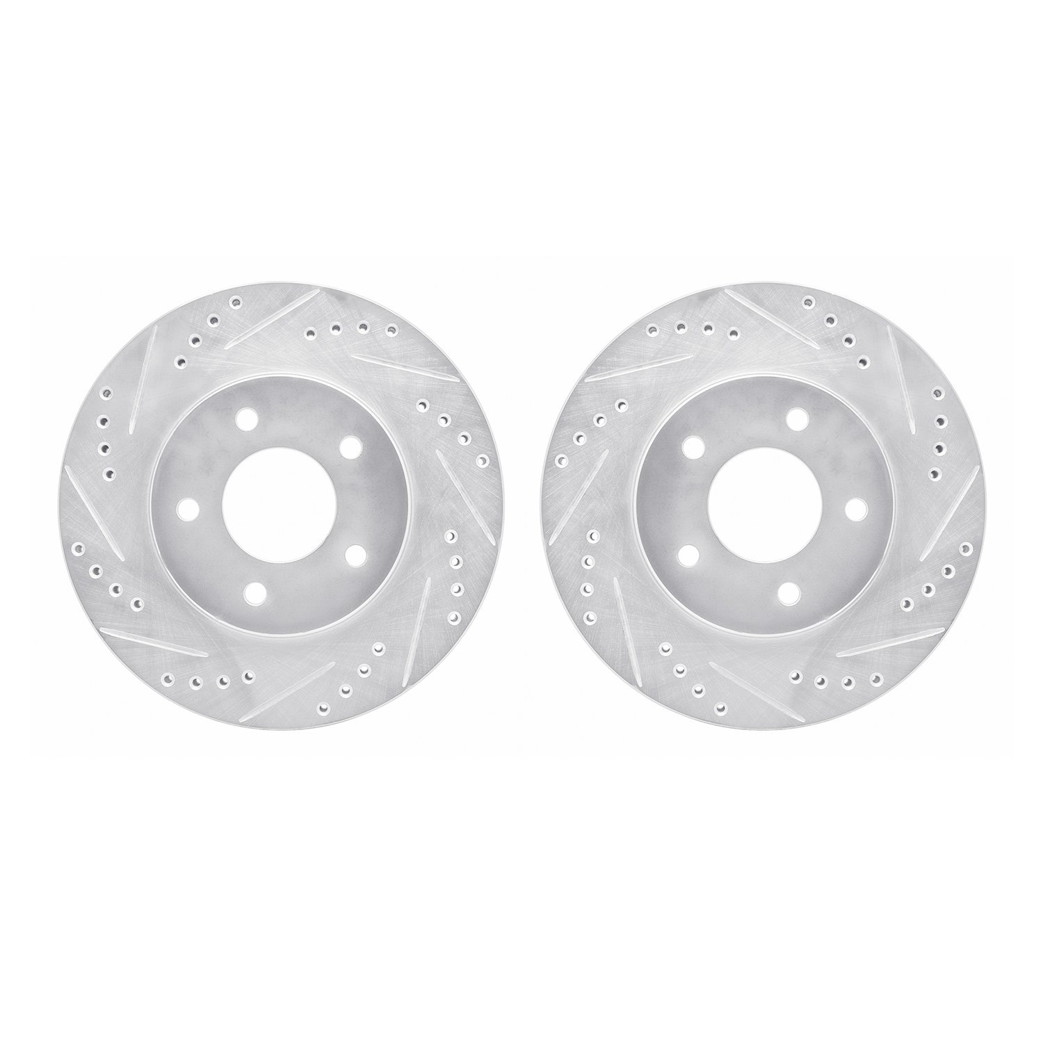 7002-45010 Drilled/Slotted Brake Rotors [Silver], 1994-2001 GM, Position: Front