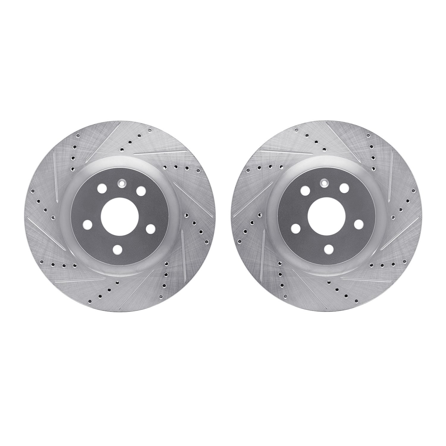 7002-45011 Drilled/Slotted Brake Rotors [Silver], 2009-2017 GM, Position: Front