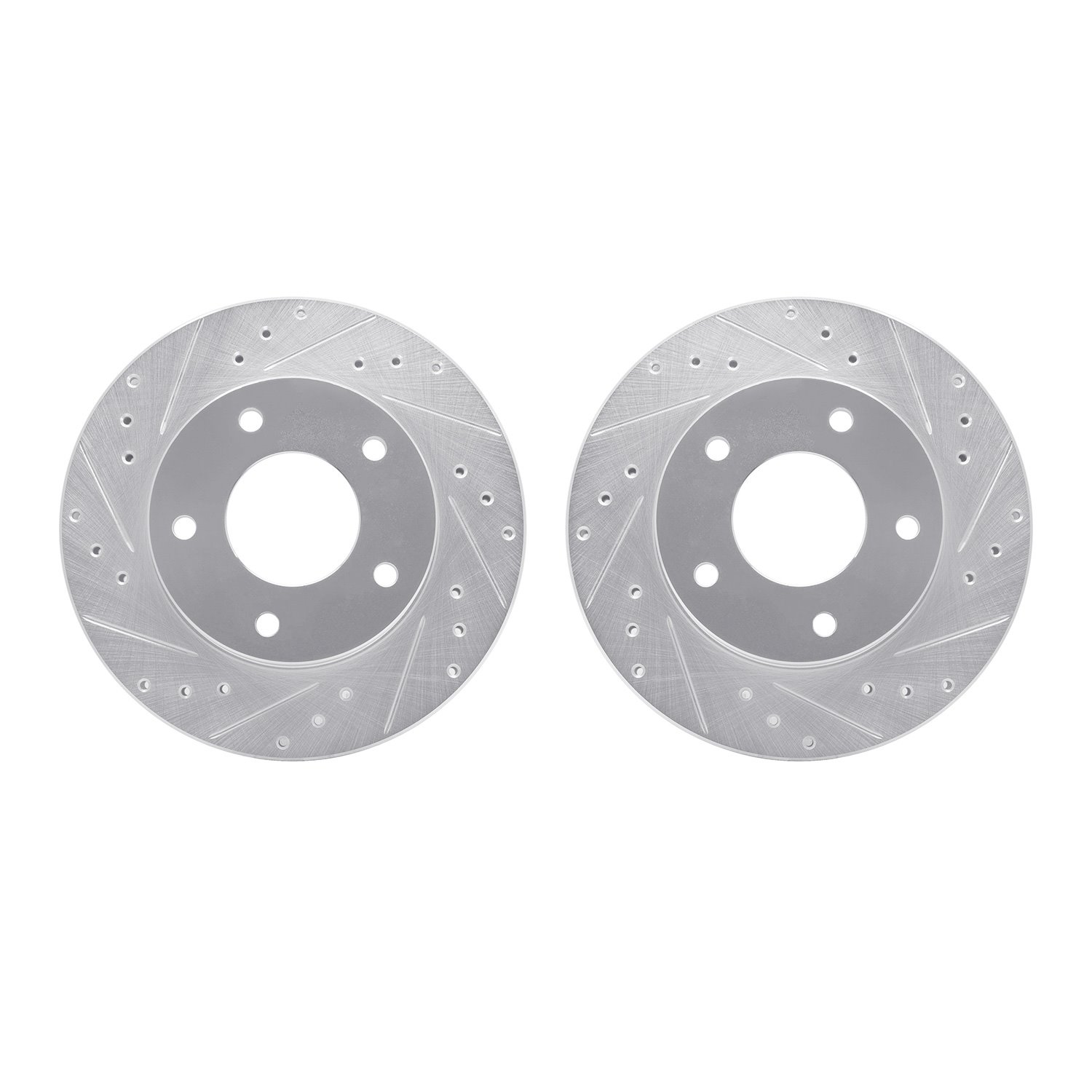 7002-45016 Drilled/Slotted Brake Rotors [Silver], 1977-1980 GM, Position: Rear