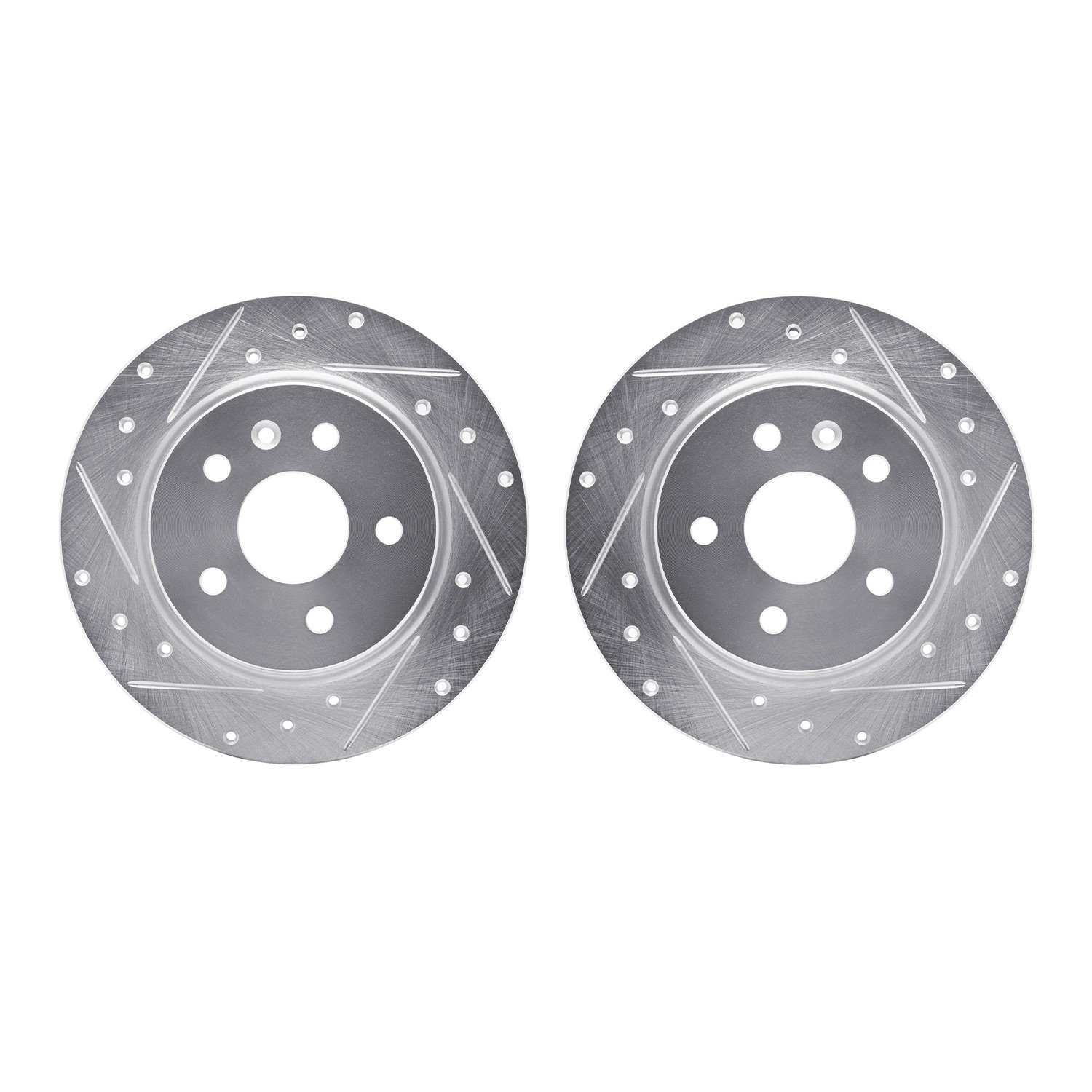 7002-45017 Drilled/Slotted Brake Rotors [Silver], Fits Select GM, Position: Rear