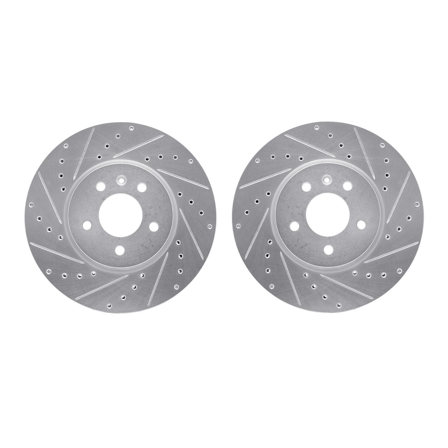 7002-46001 Drilled/Slotted Brake Rotors [Silver], 2014-2019 GM, Position: Front