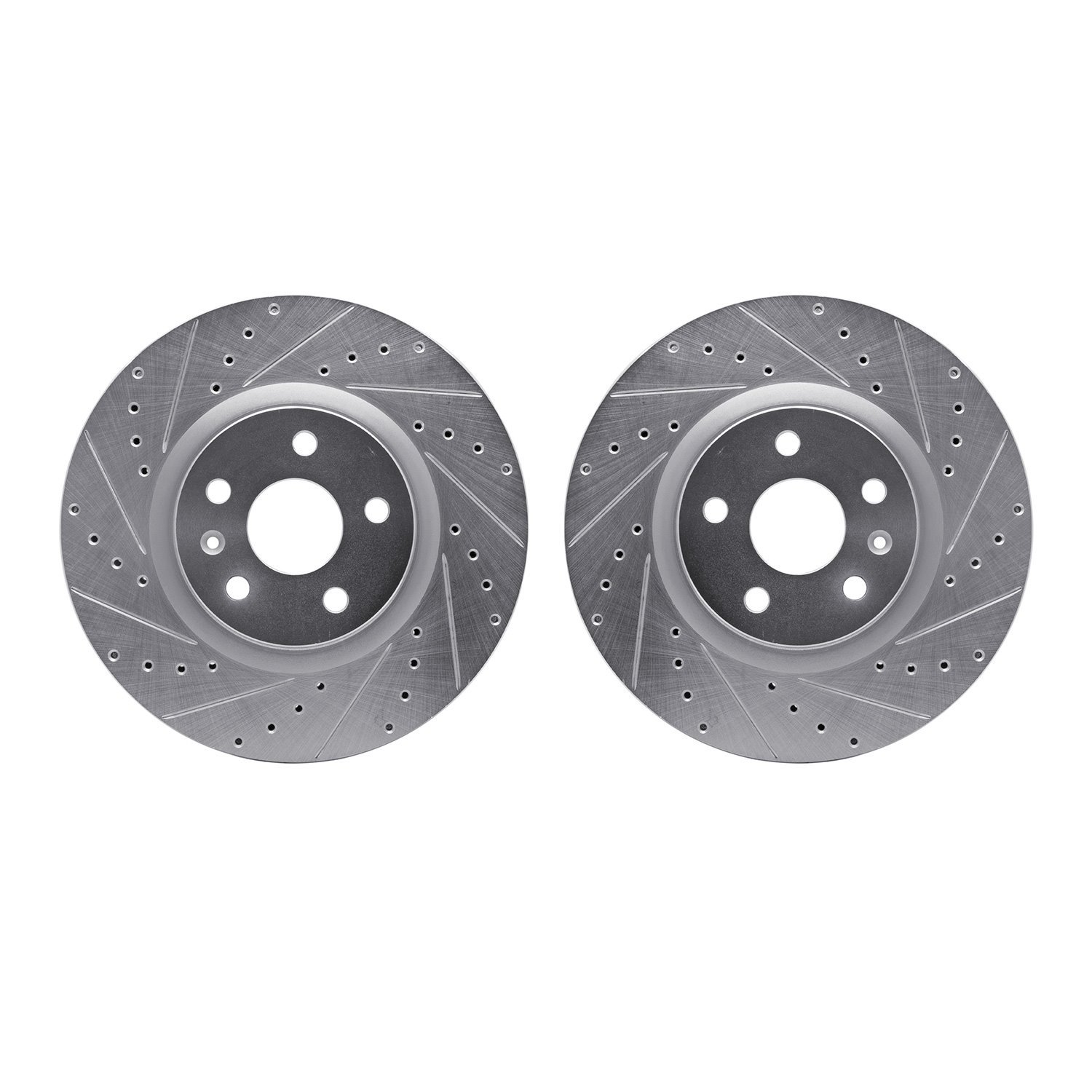 7002-46017 Drilled/Slotted Brake Rotors [Silver], 2008-2017 GM, Position: Front