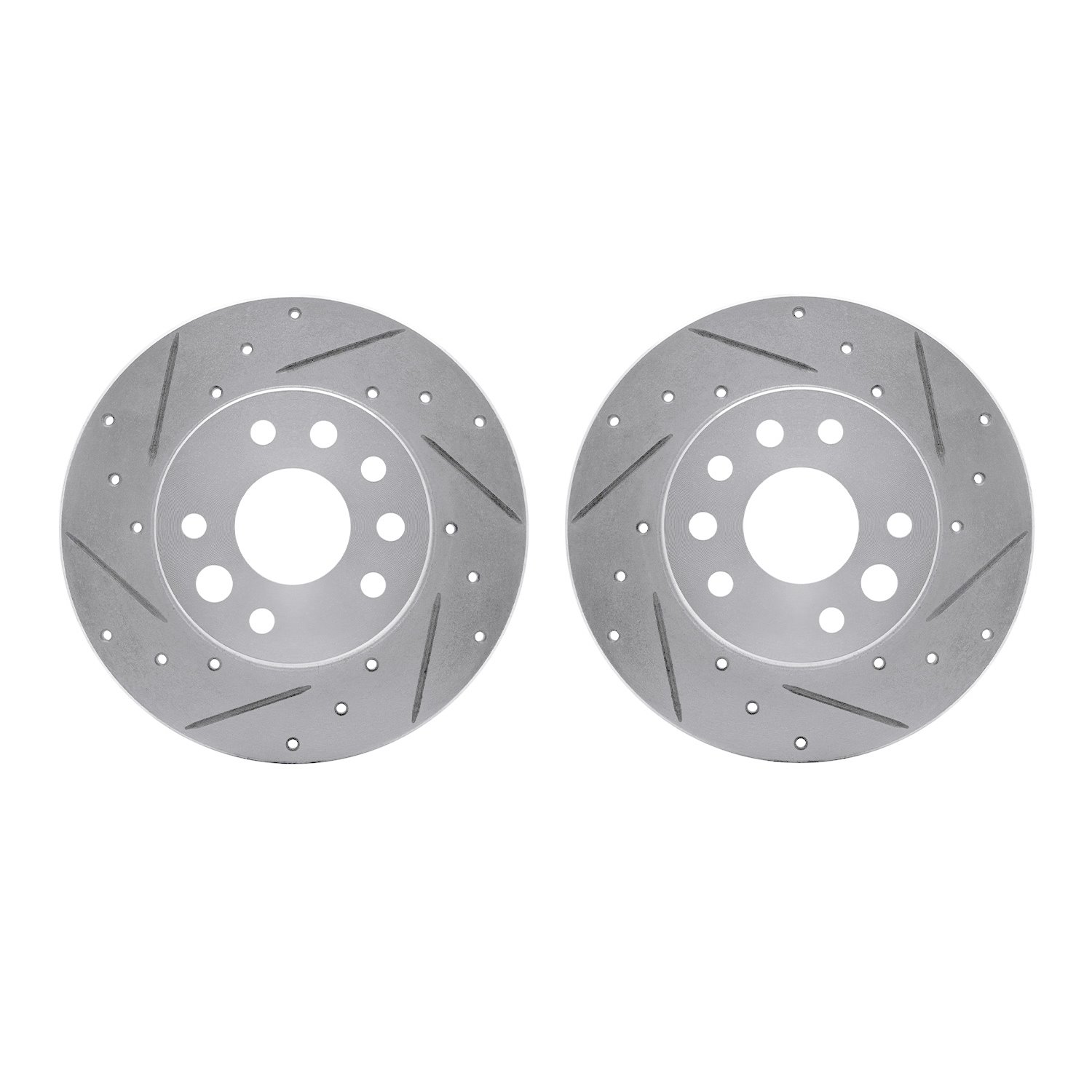 7002-47013 Drilled/Slotted Brake Rotors [Silver], 1982-1982 GM, Position: Front