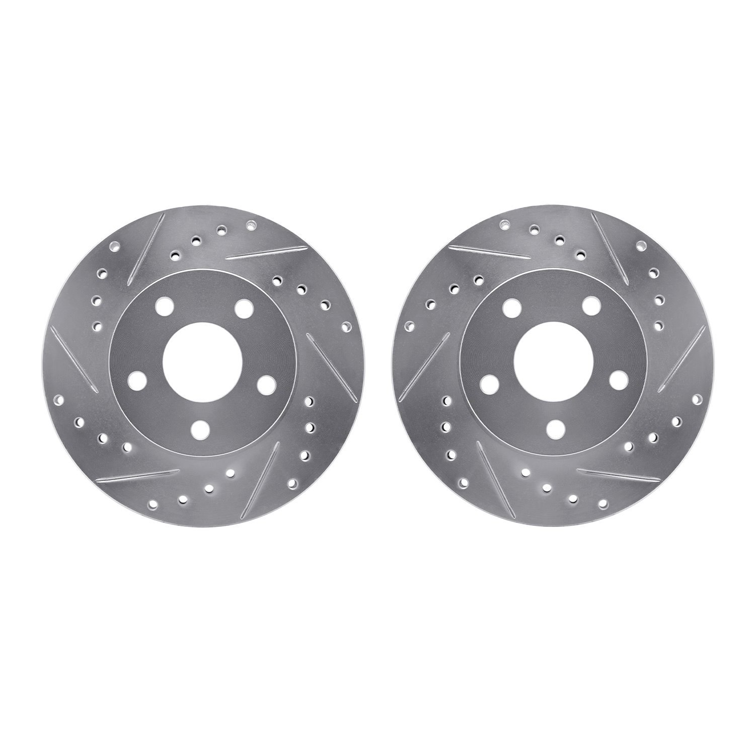7002-47014 Drilled/Slotted Brake Rotors [Silver], 1982-1984 GM, Position: Front