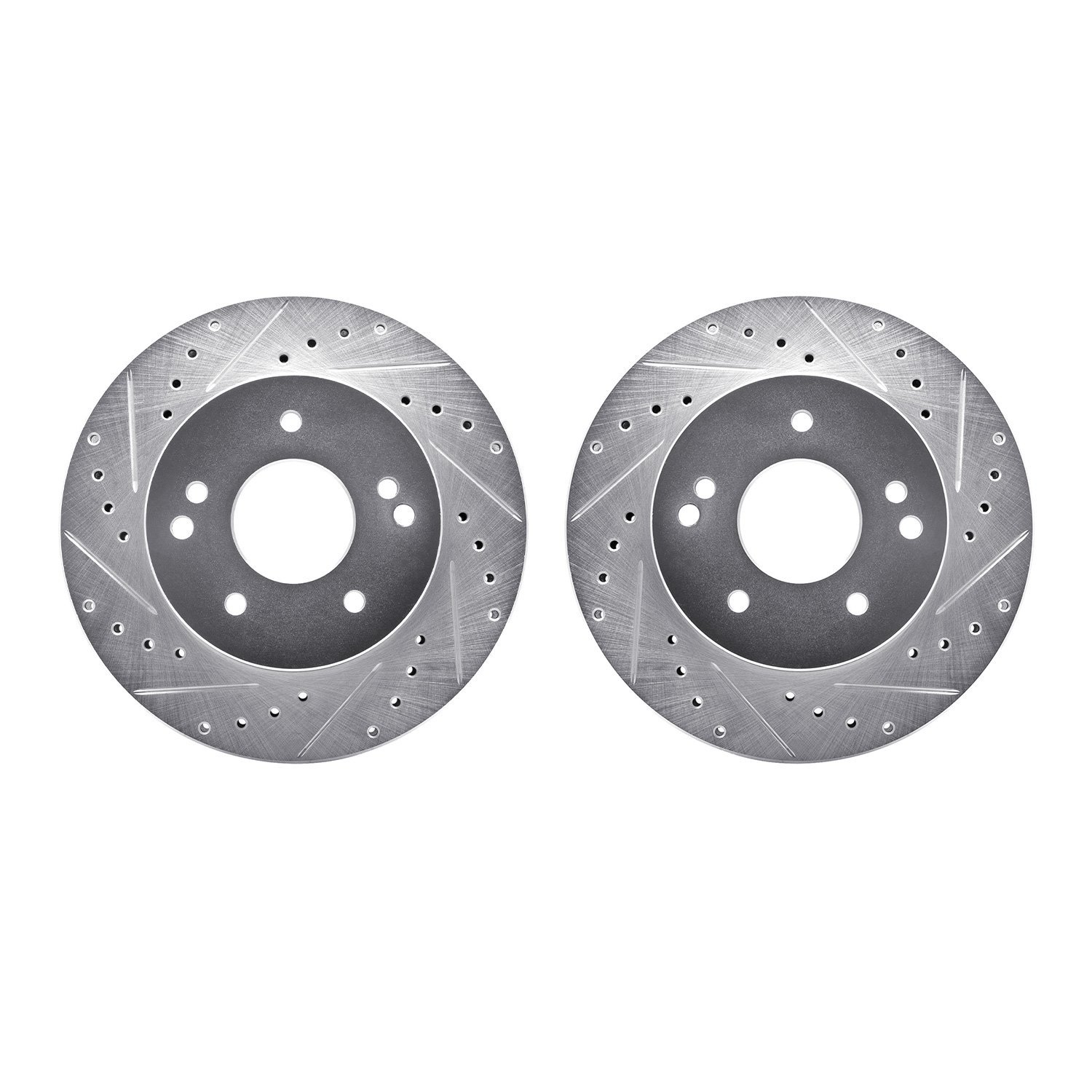 7002-47021 Drilled/Slotted Brake Rotors [Silver], 1963-1982 GM, Position: Front, Rear