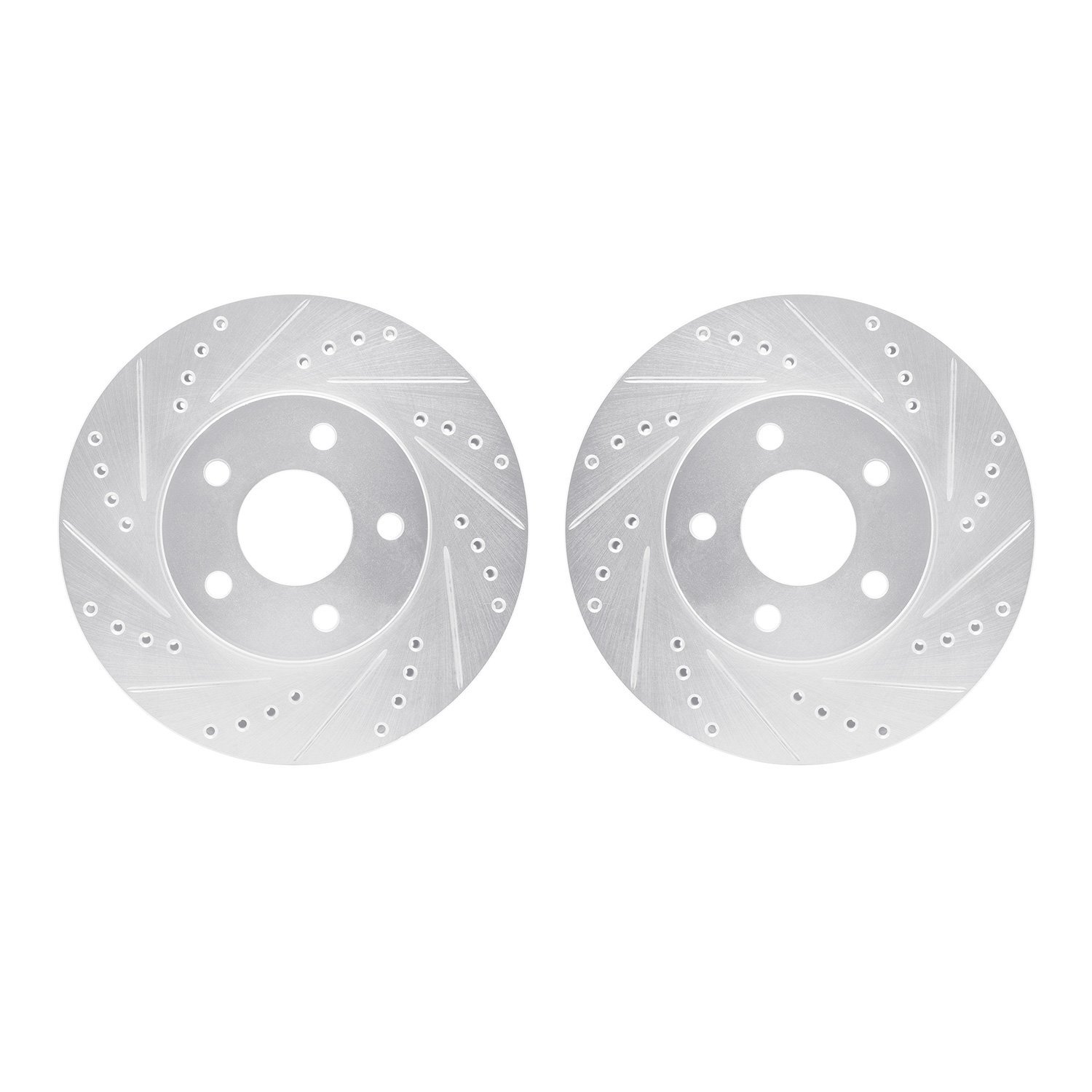 7002-47029 Drilled/Slotted Brake Rotors [Silver], 2007-2010 GM, Position: Front