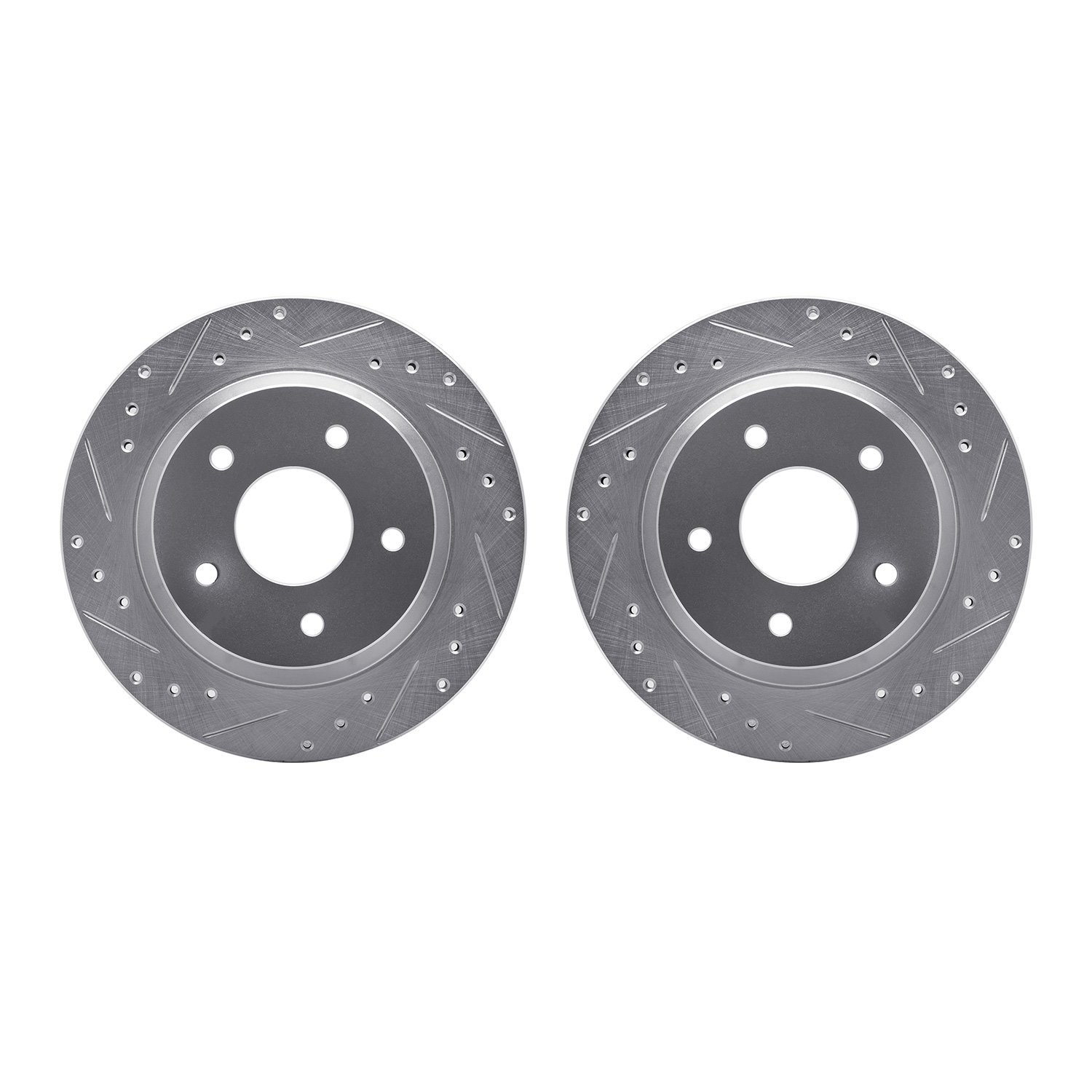 7002-47031 Drilled/Slotted Brake Rotors [Silver], 1984-1987 GM, Position: Front