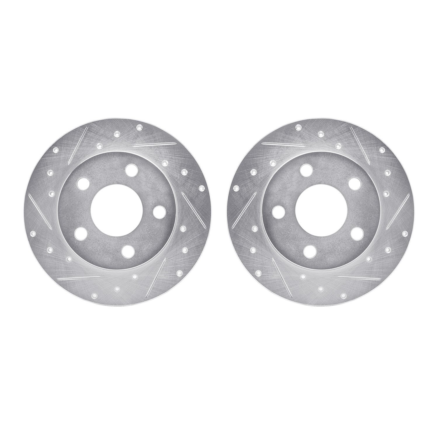 Drilled/Slotted Brake Rotors [Silver], 2004-2016 GM