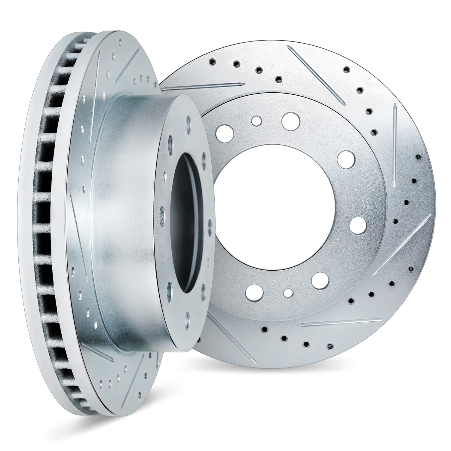 Drilled/Slotted Brake Rotors [Silver], 1985-1989 GM