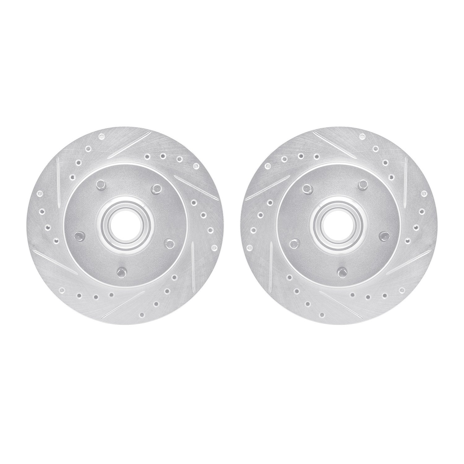 7002-48013 Drilled/Slotted Brake Rotors [Silver], 1991-2003 GM, Position: Front