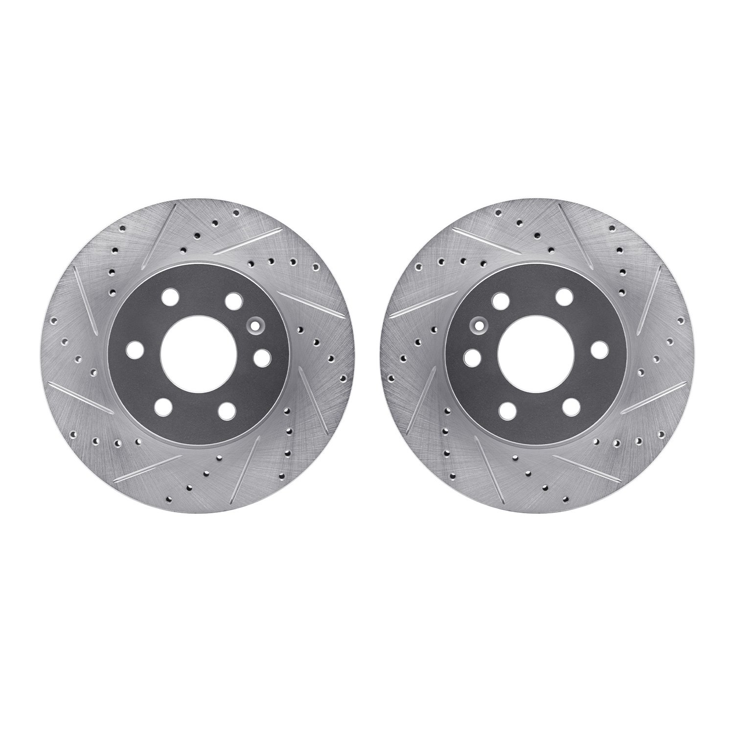 7002-48034 Drilled/Slotted Brake Rotors [Silver], 2015-2020 GM, Position: Front