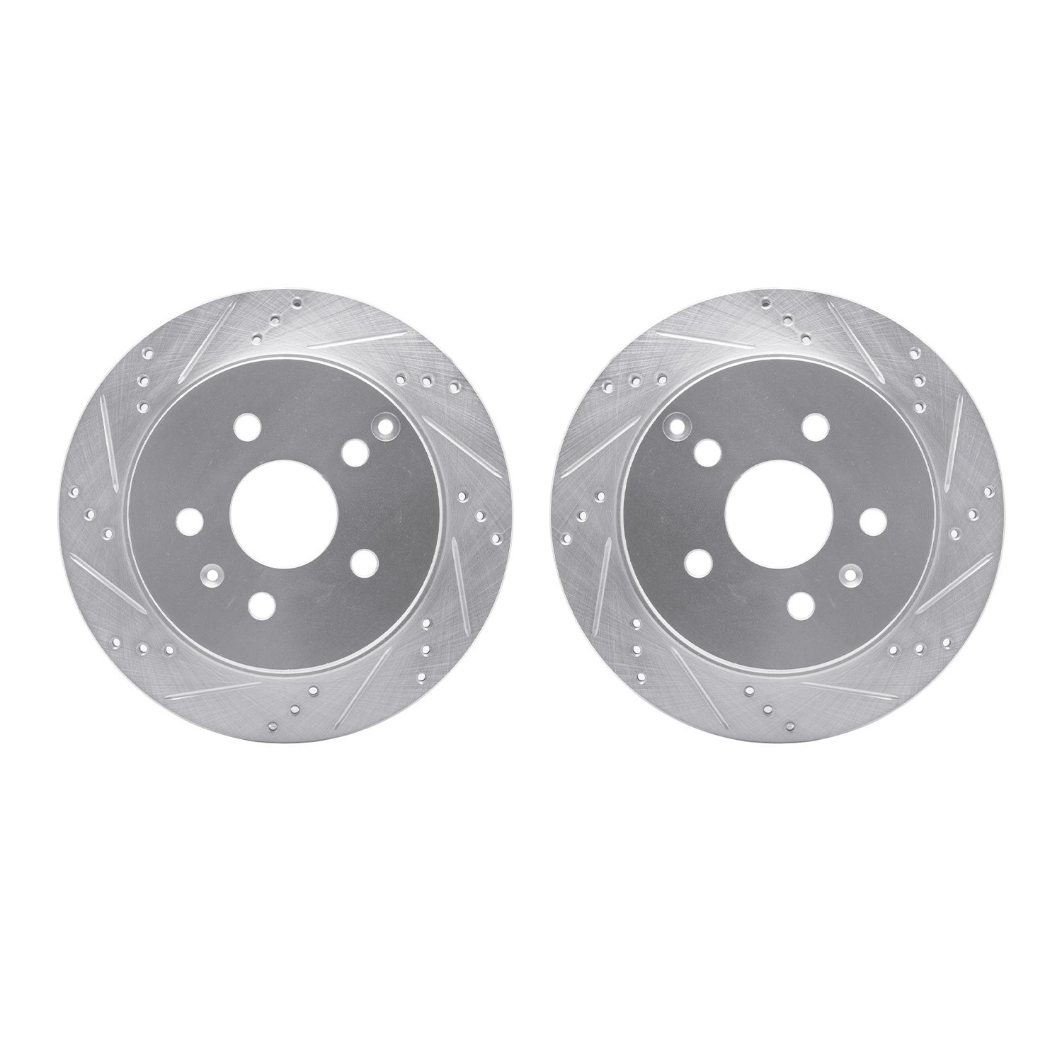 7002-48064 Drilled/Slotted Brake Rotors [Silver], 2010-2017 GM, Position: Rear