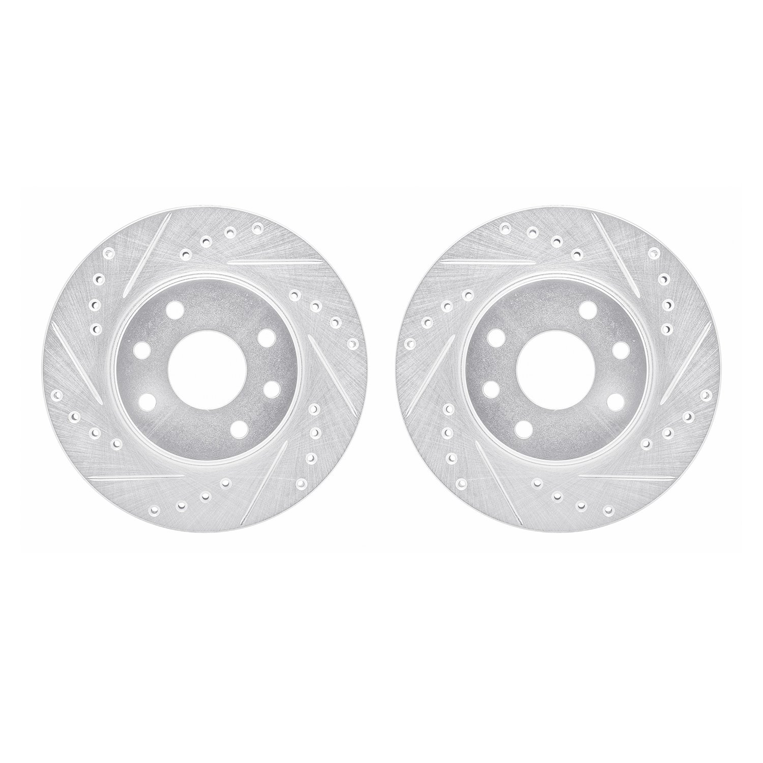 7002-50000 Drilled/Slotted Brake Rotors [Silver], 1989-1993 GM, Position: Front