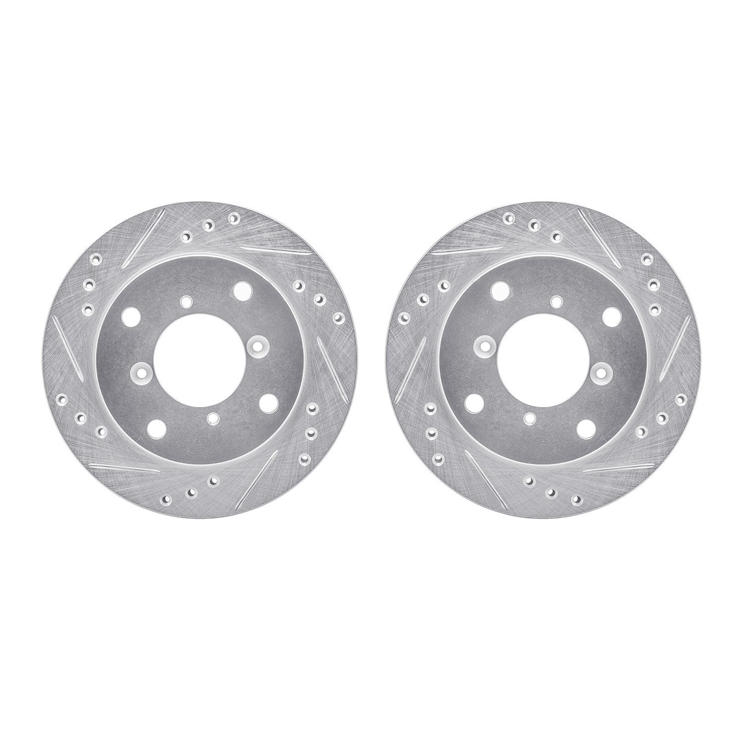 7002-50001 Drilled/Slotted Brake Rotors [Silver], 1989-2001 GM, Position: Front