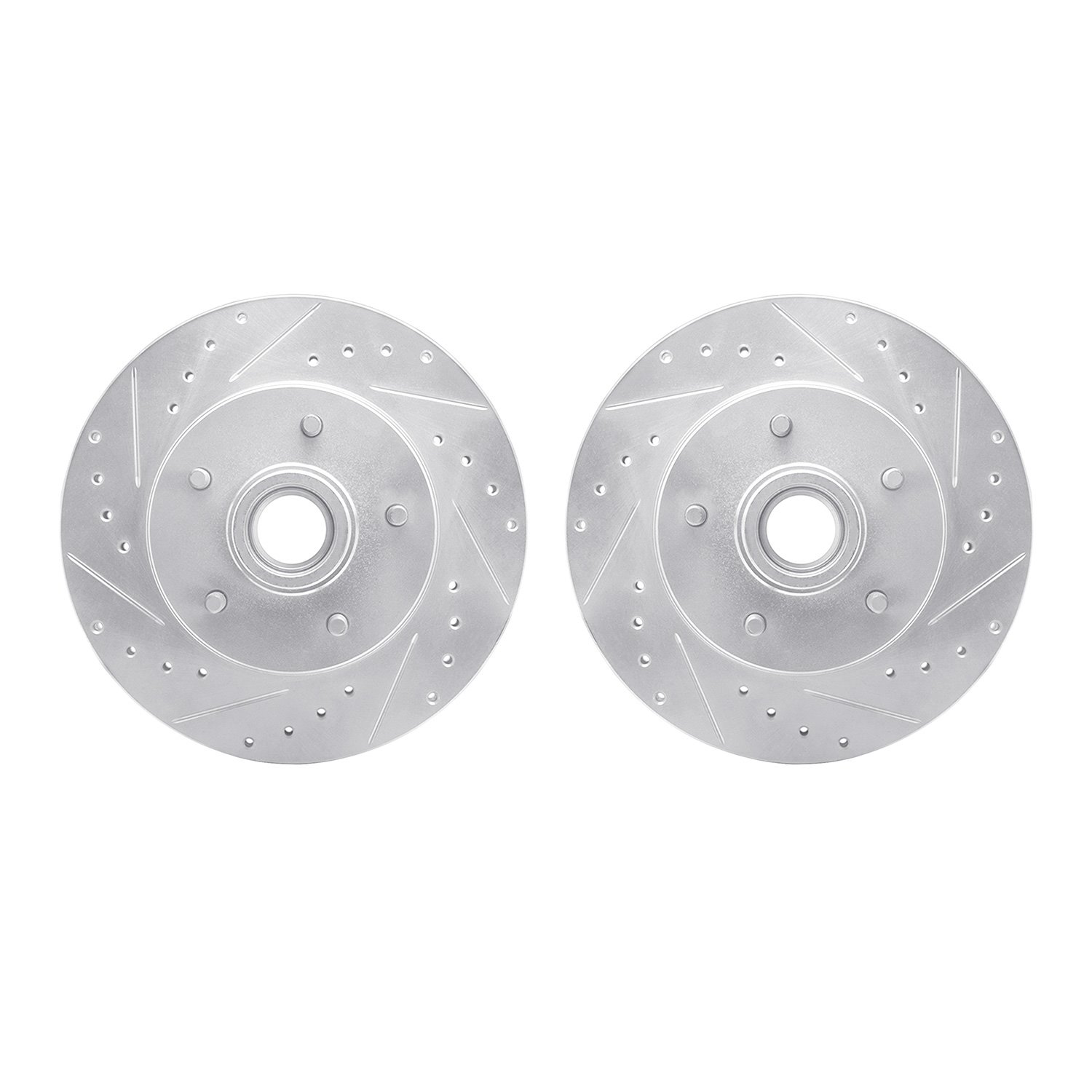 7002-51000 Drilled/Slotted Brake Rotors [Silver], 1991-1996 GM, Position: Front