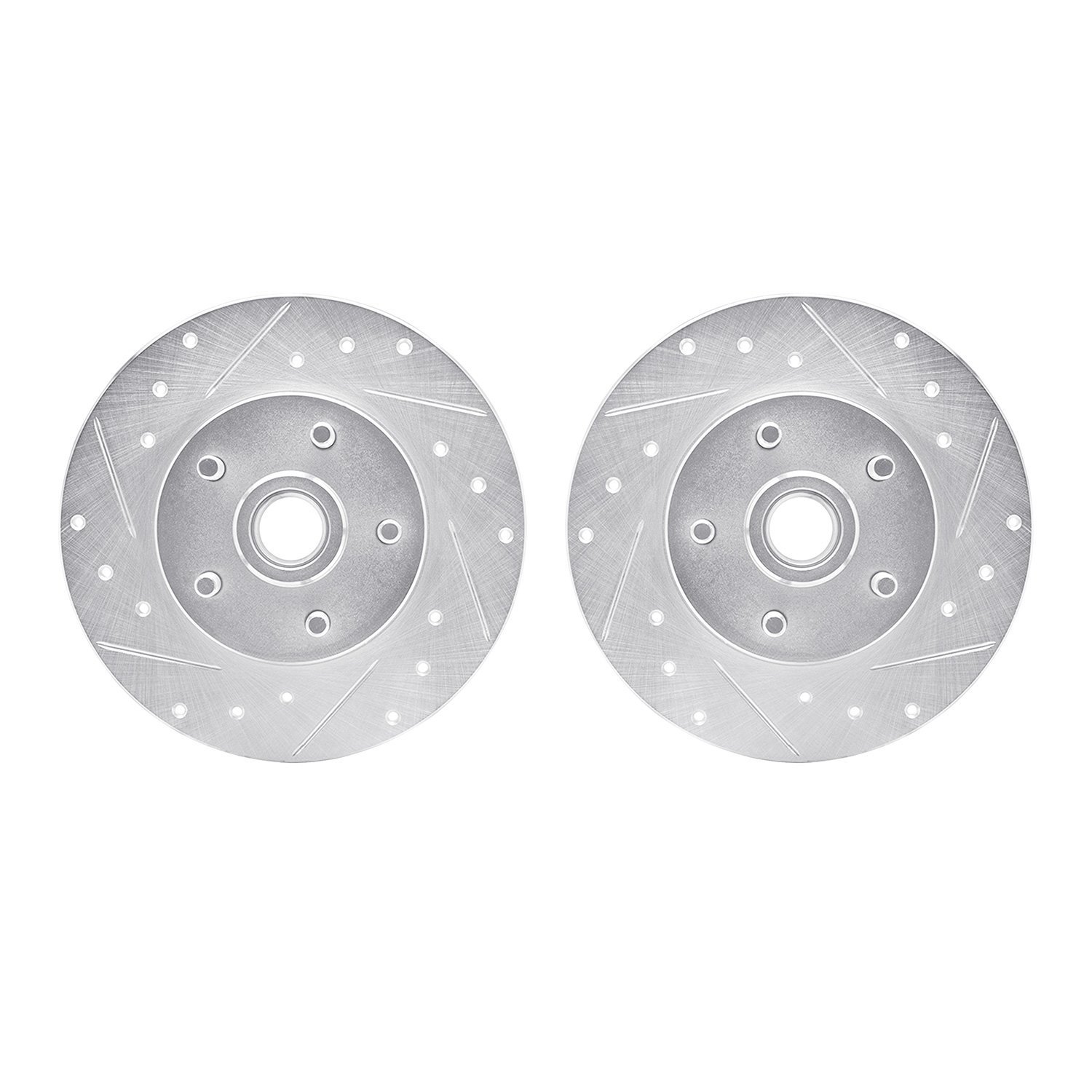 7002-52005 Drilled/Slotted Brake Rotors [Silver], 1984-1987 GM, Position: Front
