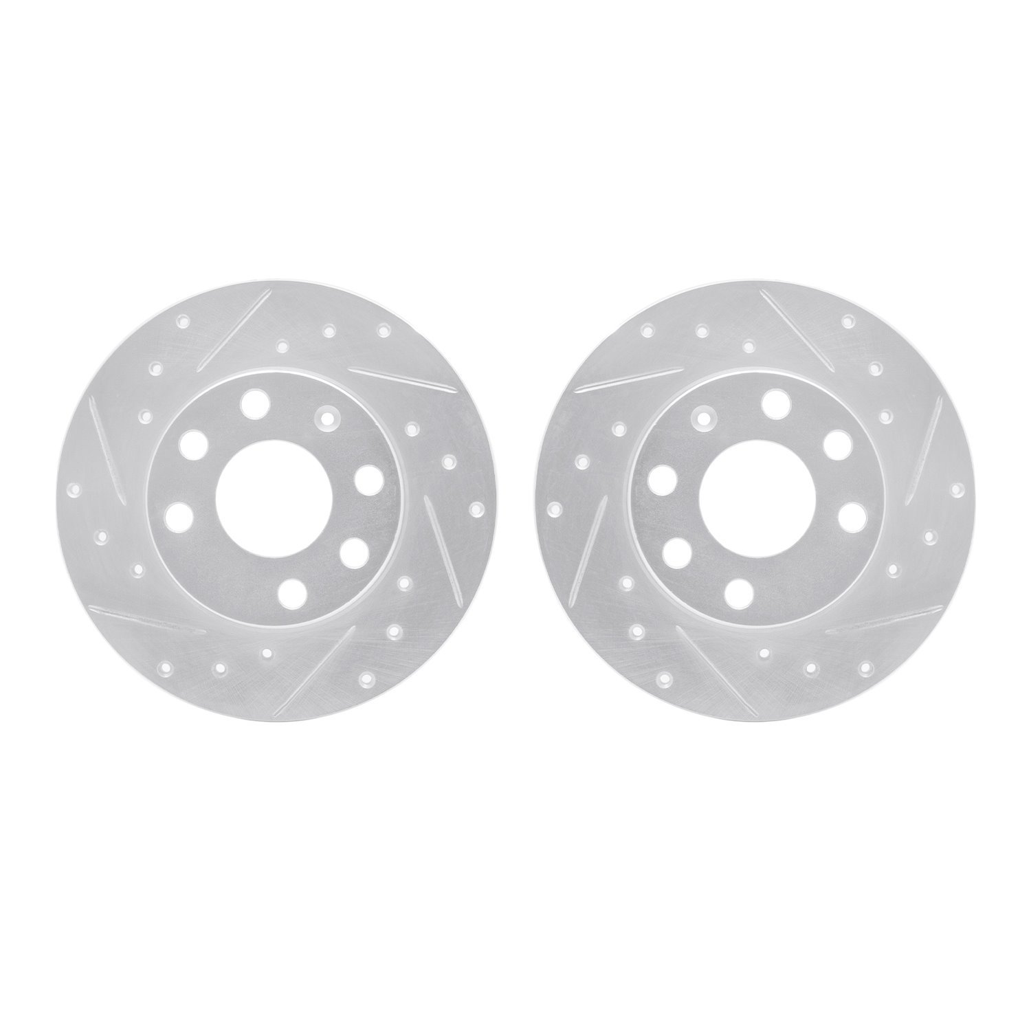 7002-52012 Drilled/Slotted Brake Rotors [Silver], 1988-1989 GM, Position: Front