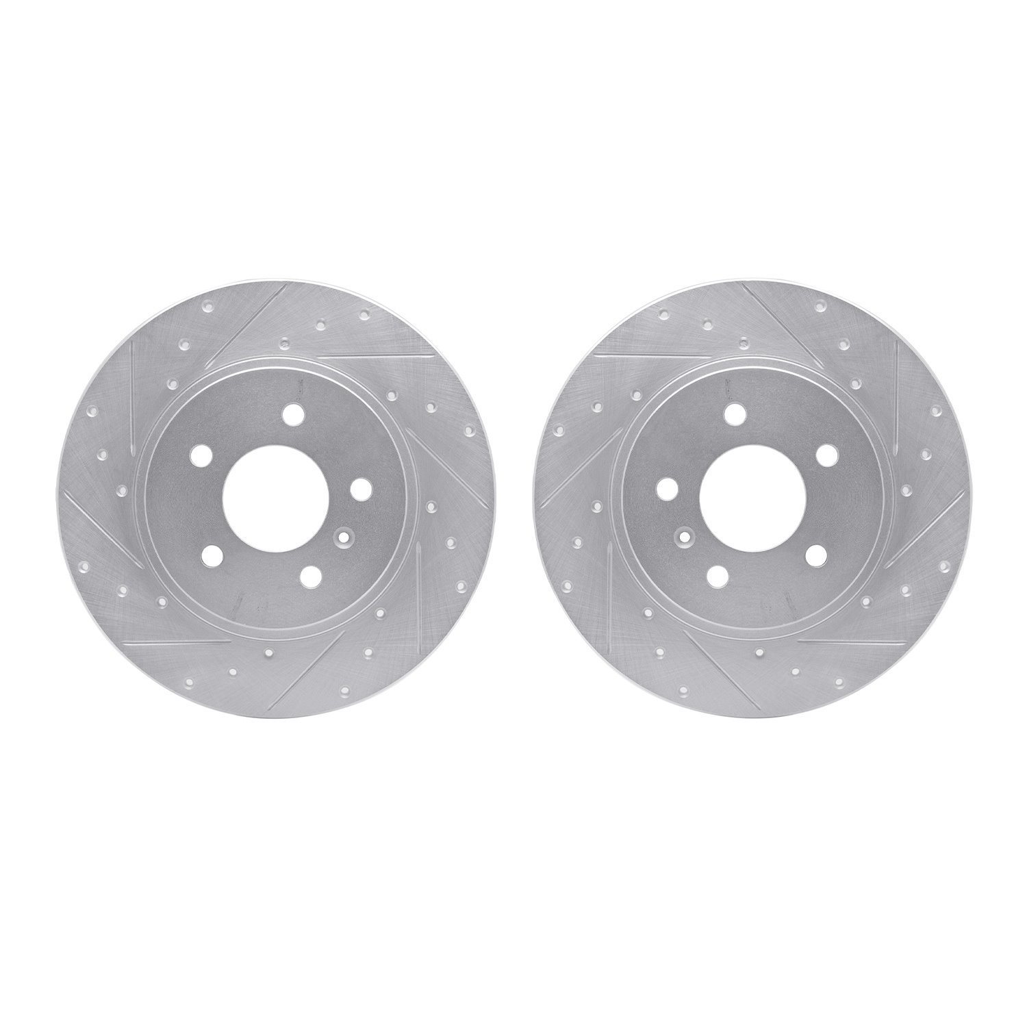 7002-52015 Drilled/Slotted Brake Rotors [Silver], 2005-2005 GM, Position: Rear