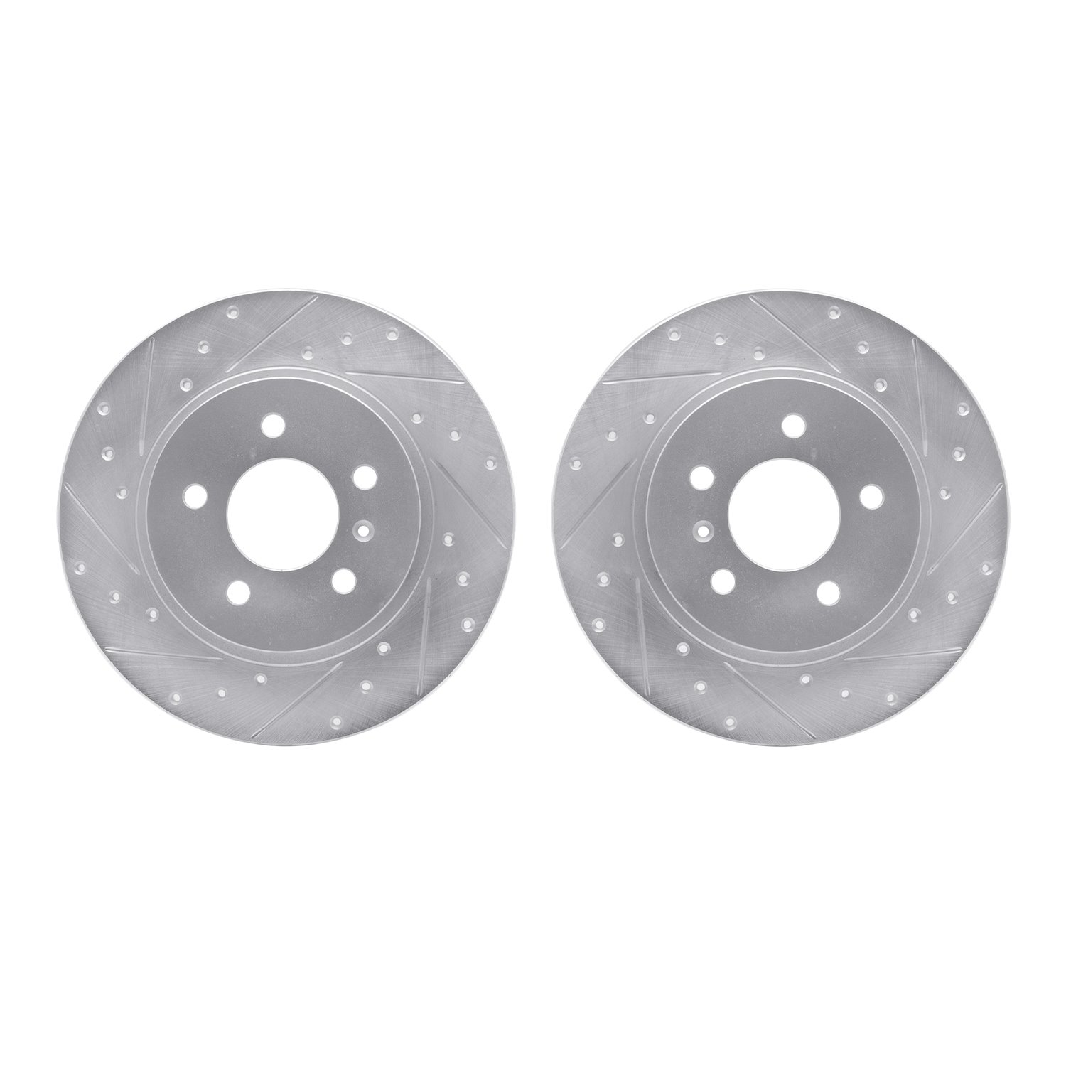 7002-52016 Drilled/Slotted Brake Rotors [Silver], 2005-2005 GM, Position: Rear