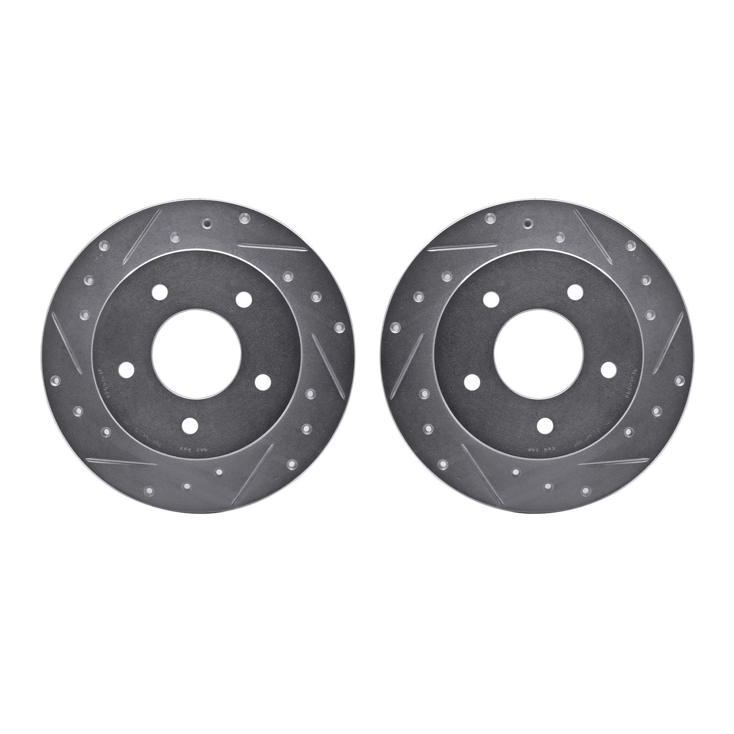 7002-52022 Drilled/Slotted Brake Rotors [Silver], 1984-1988 GM, Position: Rear