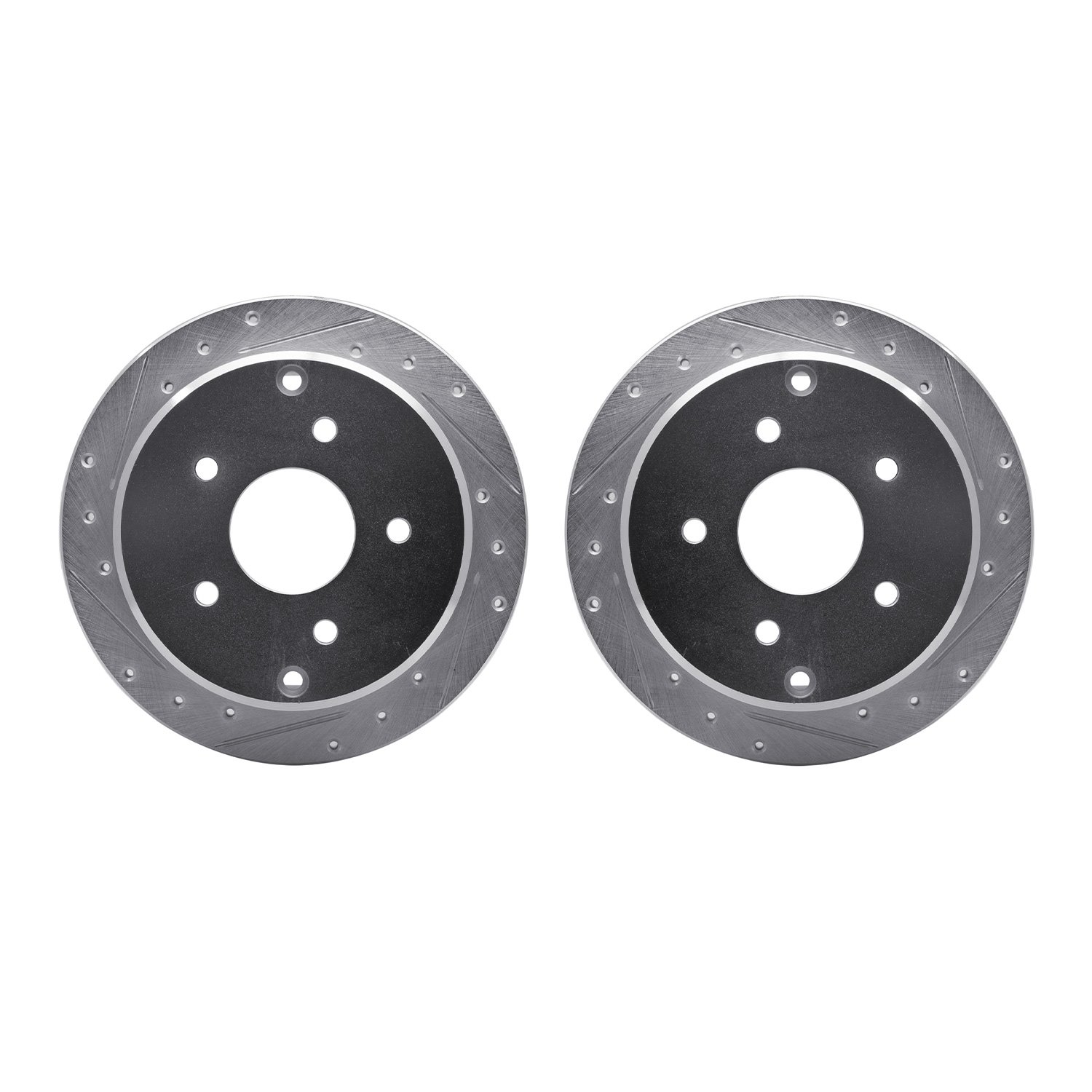 7002-52028 Drilled/Slotted Brake Rotors [Silver], 2004-2004 GM, Position: Rear