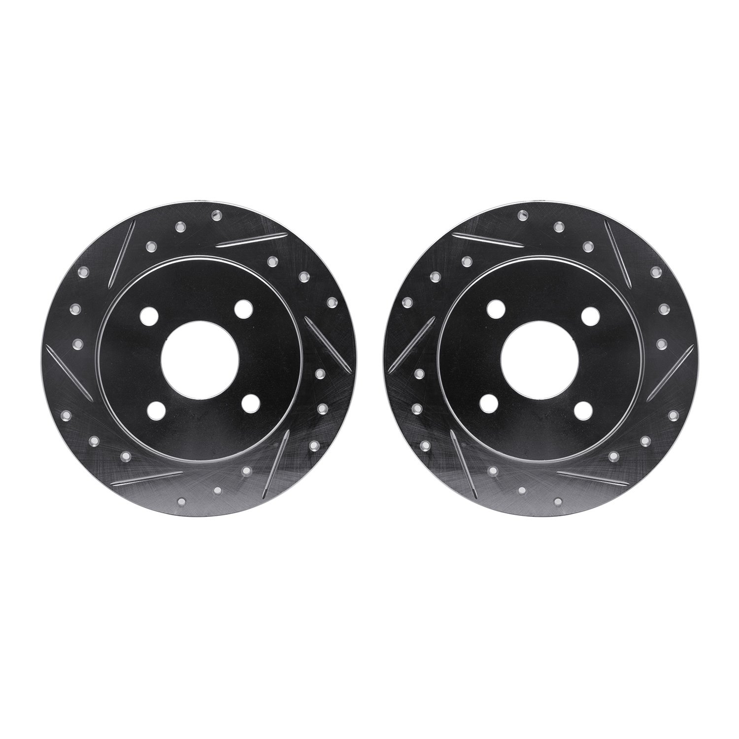 7002-53007 Drilled/Slotted Brake Rotors [Silver], 1991-1998 GM, Position: Rear