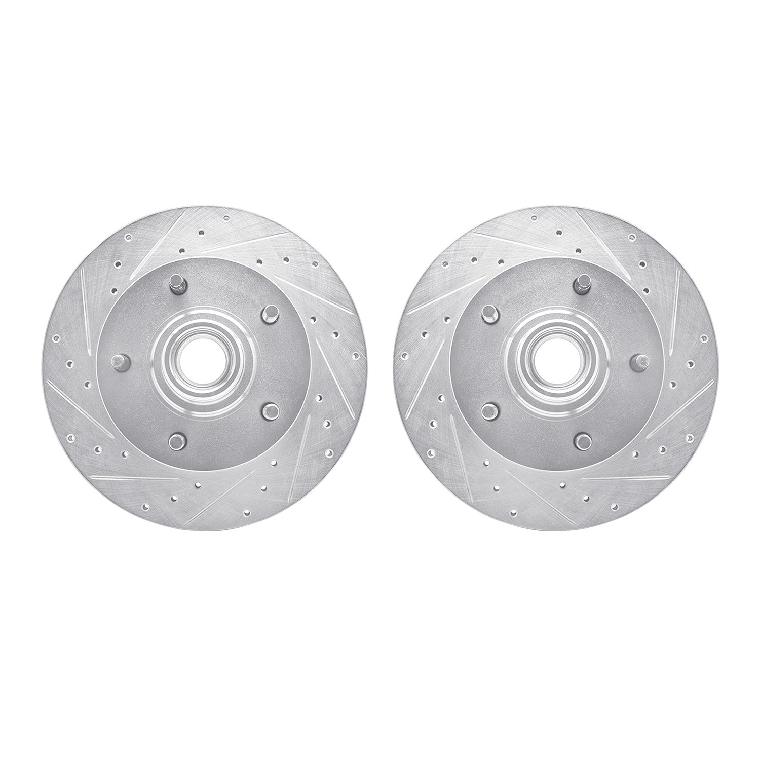 7002-54027 Drilled/Slotted Brake Rotors [Silver], 1994-2003 Ford/Lincoln/Mercury/Mazda, Position: Front