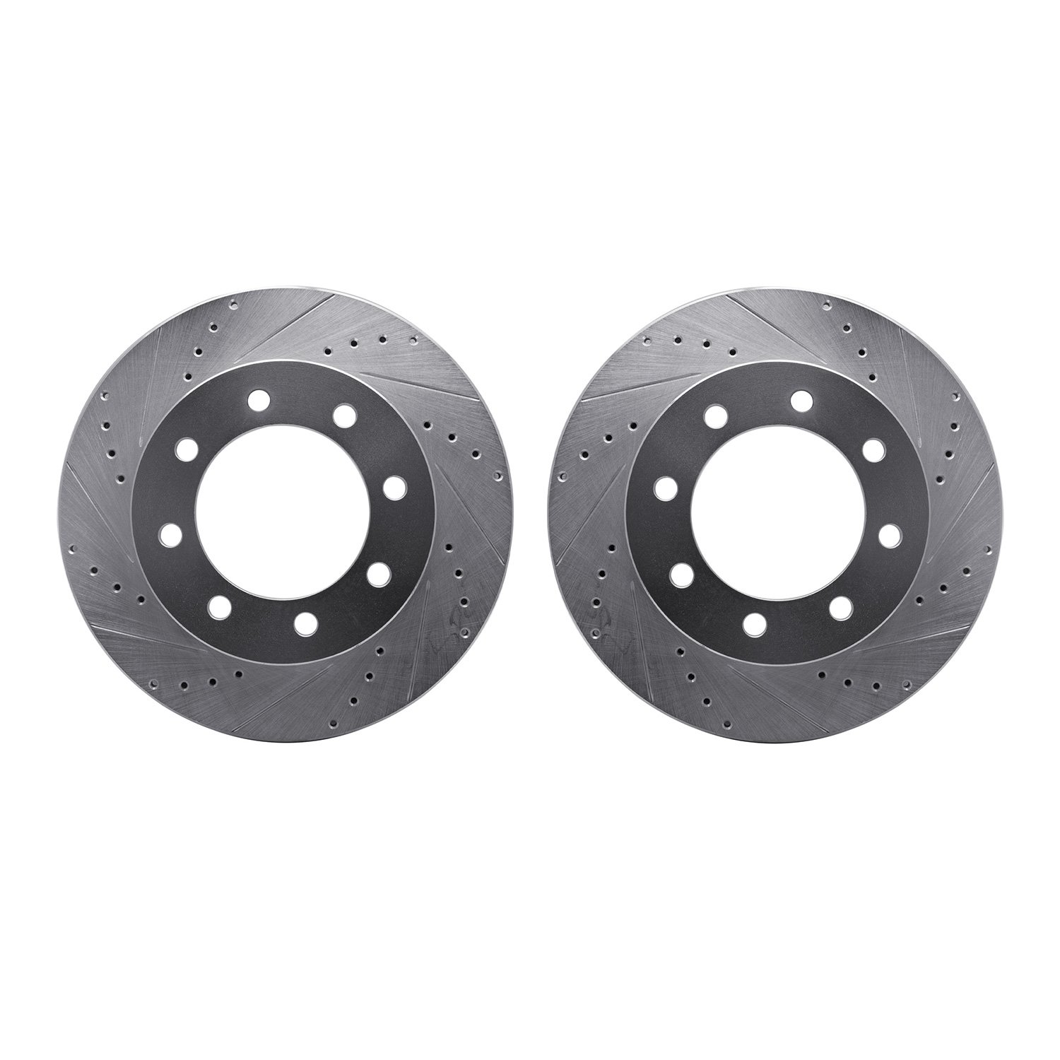 7002-54047 Drilled/Slotted Brake Rotors [Silver], 1999-2005 Ford/Lincoln/Mercury/Mazda, Position: Front