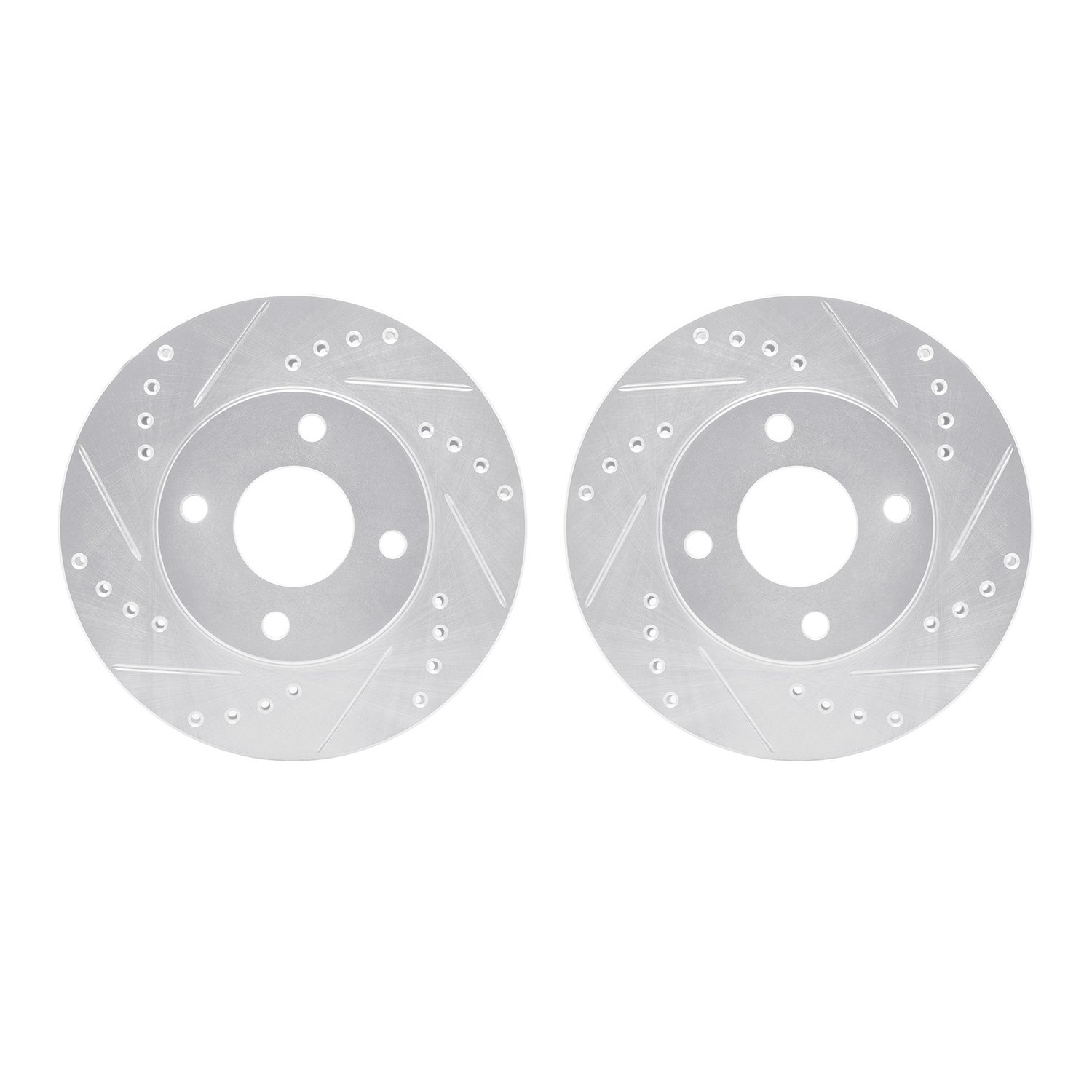 7002-54049 Drilled/Slotted Brake Rotors [Silver], 2000-2015 Ford/Lincoln/Mercury/Mazda, Position: Front