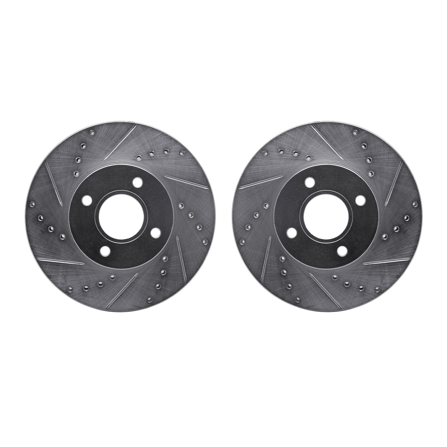 7002-54050 Drilled/Slotted Brake Rotors [Silver], 2005-2012 Ford/Lincoln/Mercury/Mazda, Position: Front