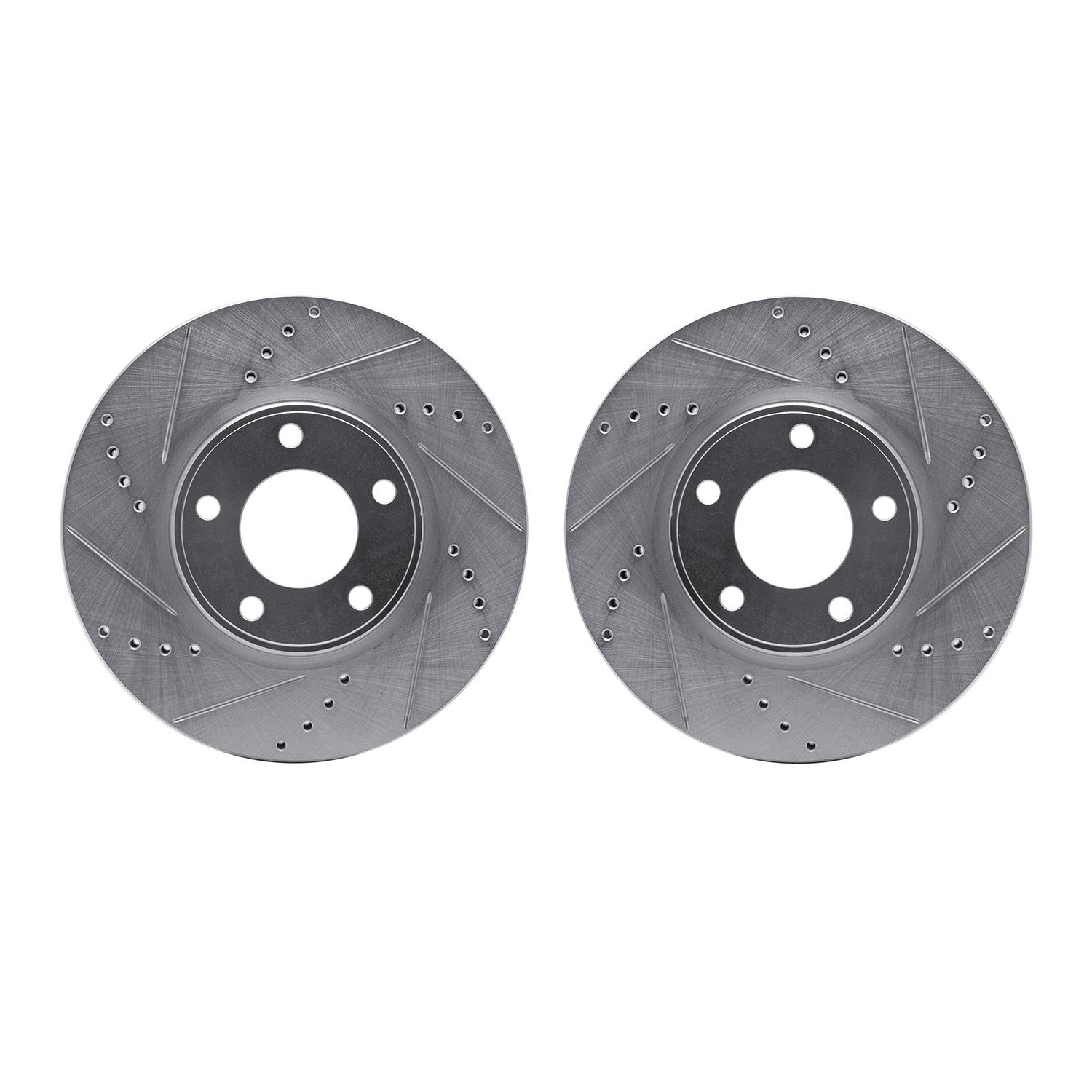 7002-54052 Drilled/Slotted Brake Rotors [Silver], 2007-2008 Ford/Lincoln/Mercury/Mazda, Position: Front