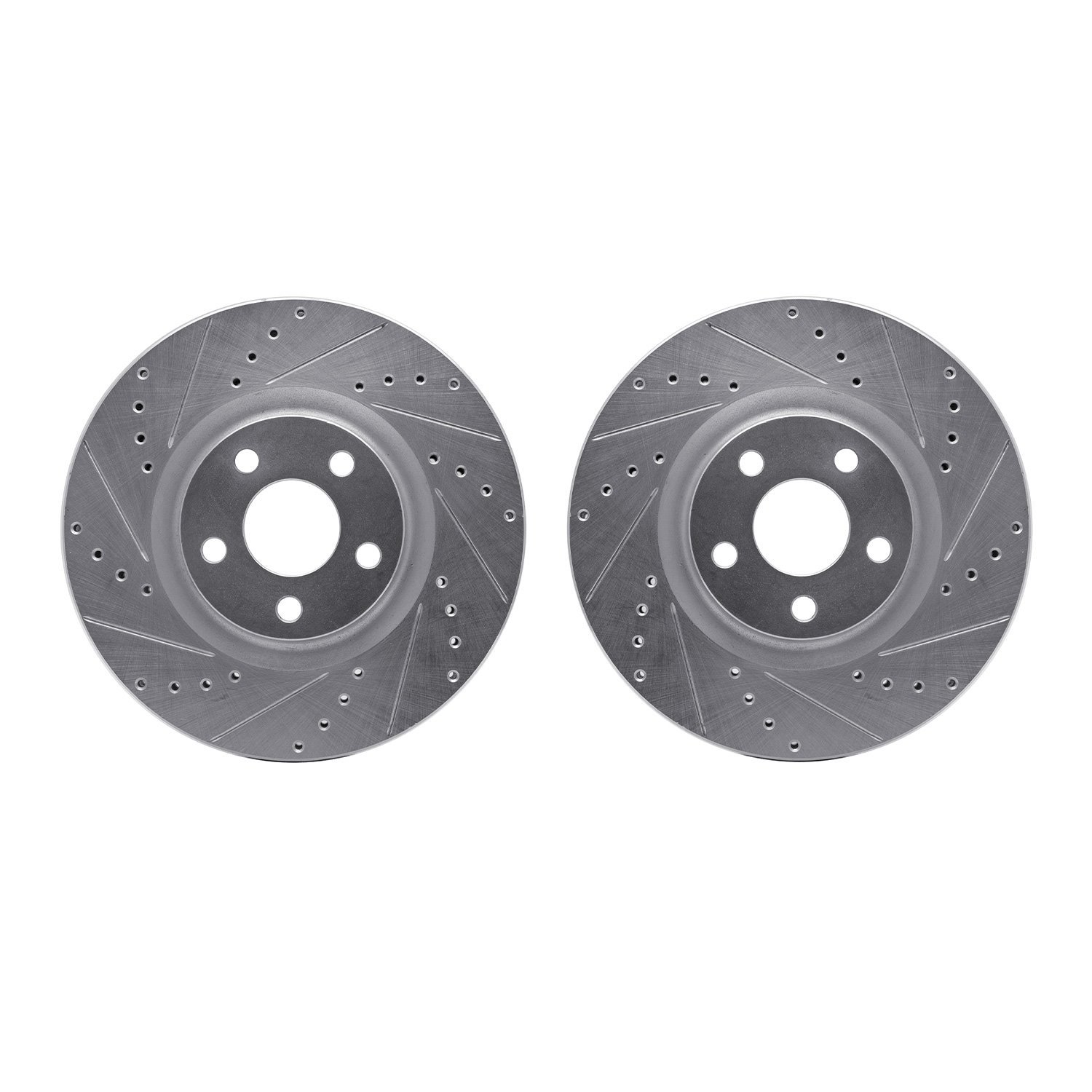7002-54053 Drilled/Slotted Brake Rotors [Silver], 2015-2020 Ford/Lincoln/Mercury/Mazda, Position: Front