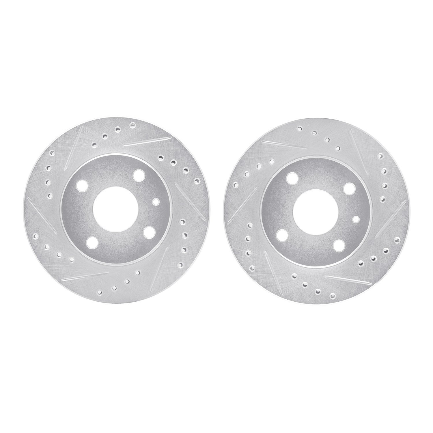 7002-54062 Drilled/Slotted Brake Rotors [Silver], 1990-2001 Ford/Lincoln/Mercury/Mazda, Position: Front