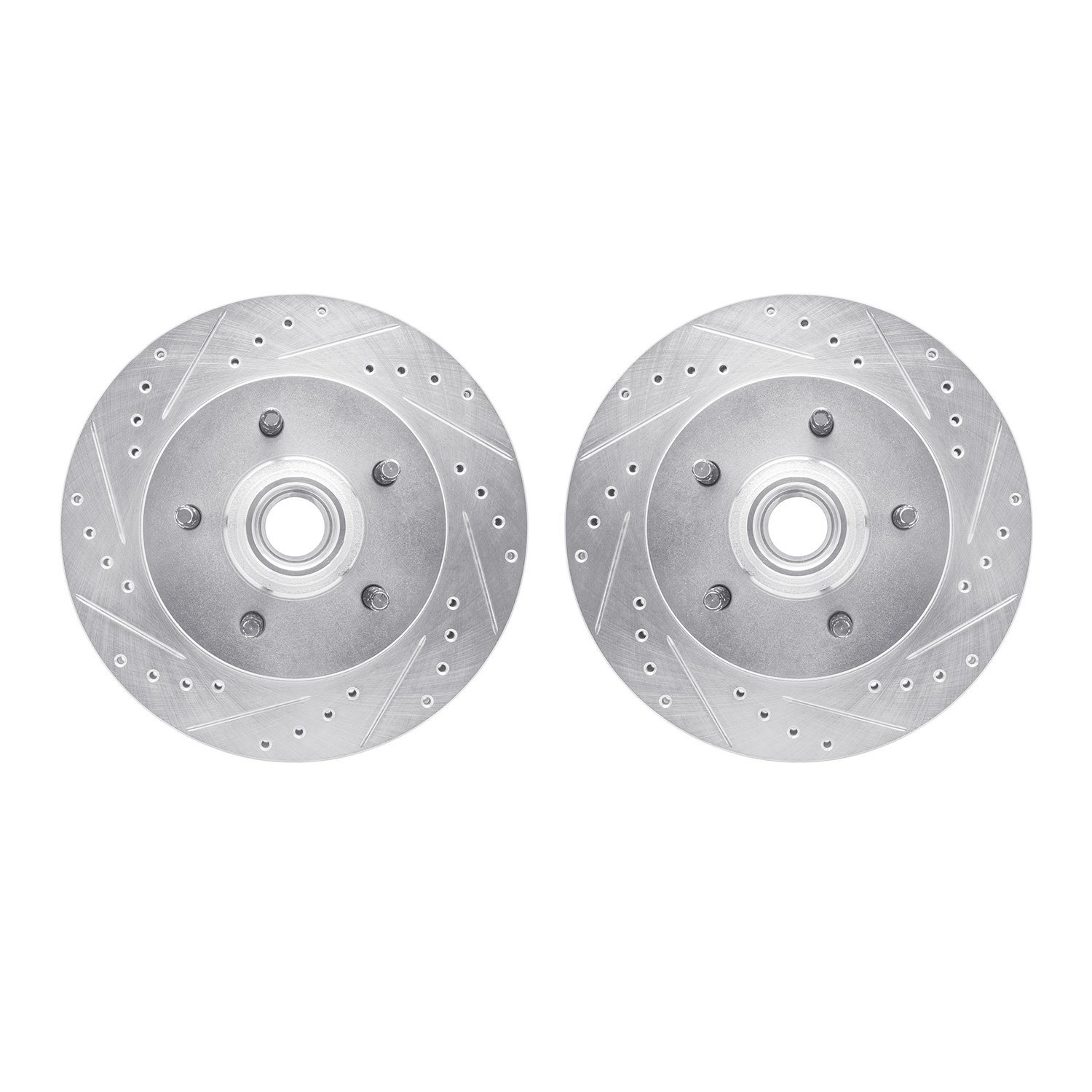 7002-54068 Drilled/Slotted Brake Rotors [Silver], 1999-2004 Ford/Lincoln/Mercury/Mazda, Position: Front